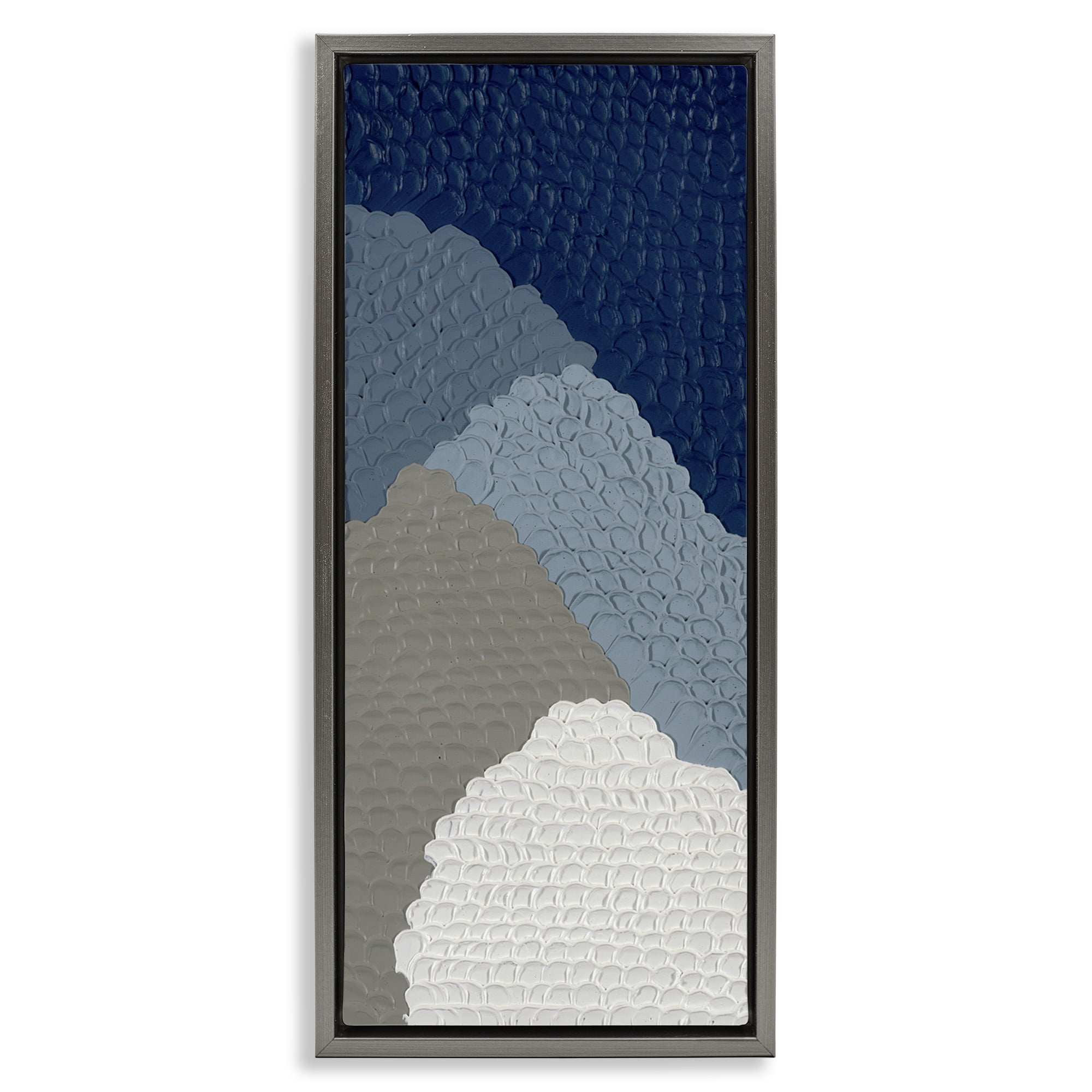 Stupell Industries Modern Abstract Forms Abstract Painting Gray Floater Framed Canvas Art Print Wall Art, 15 x 31