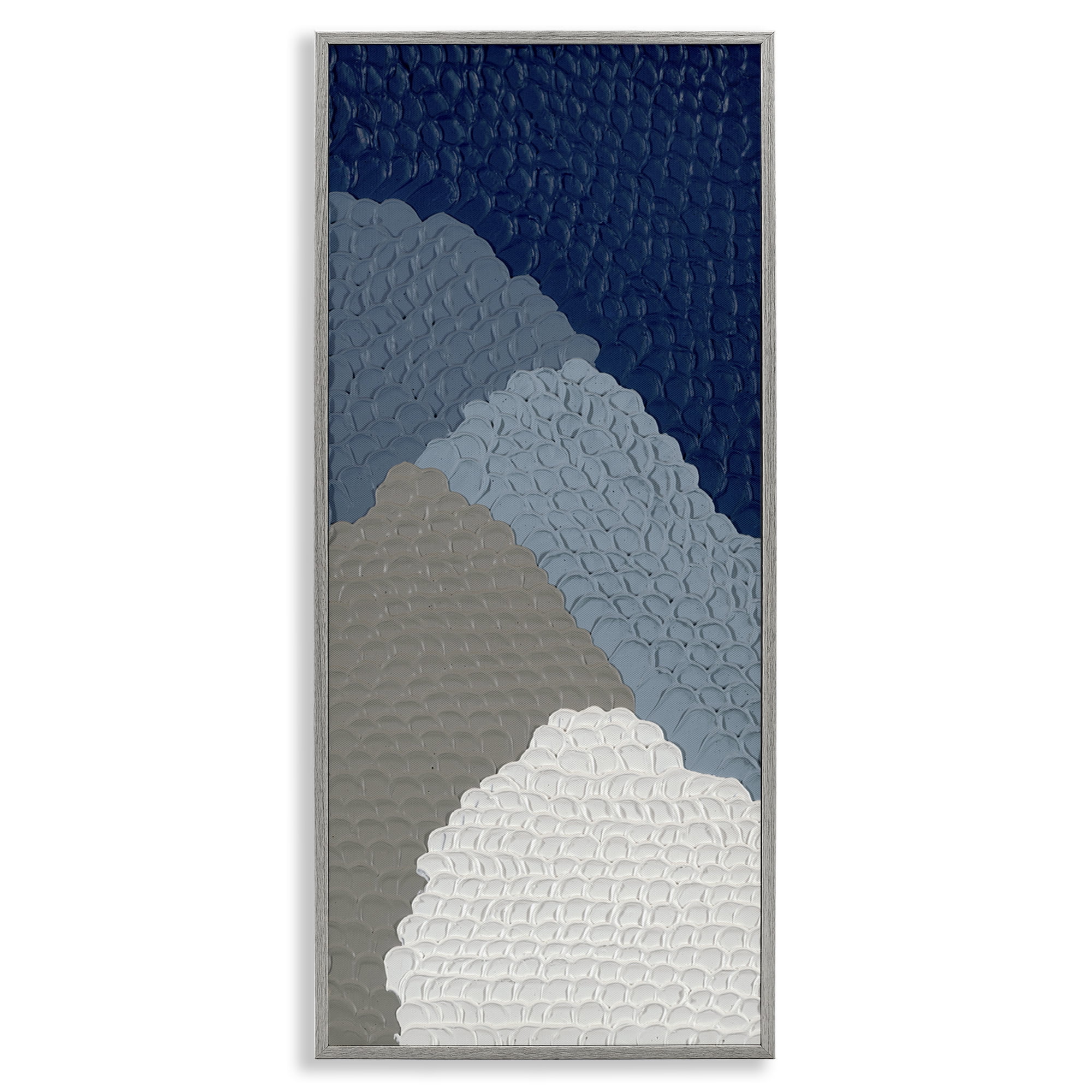 Stupell Industries Modern Abstract Forms Abstract Painting Gray Framed Art Print Wall Art, 10 x 24