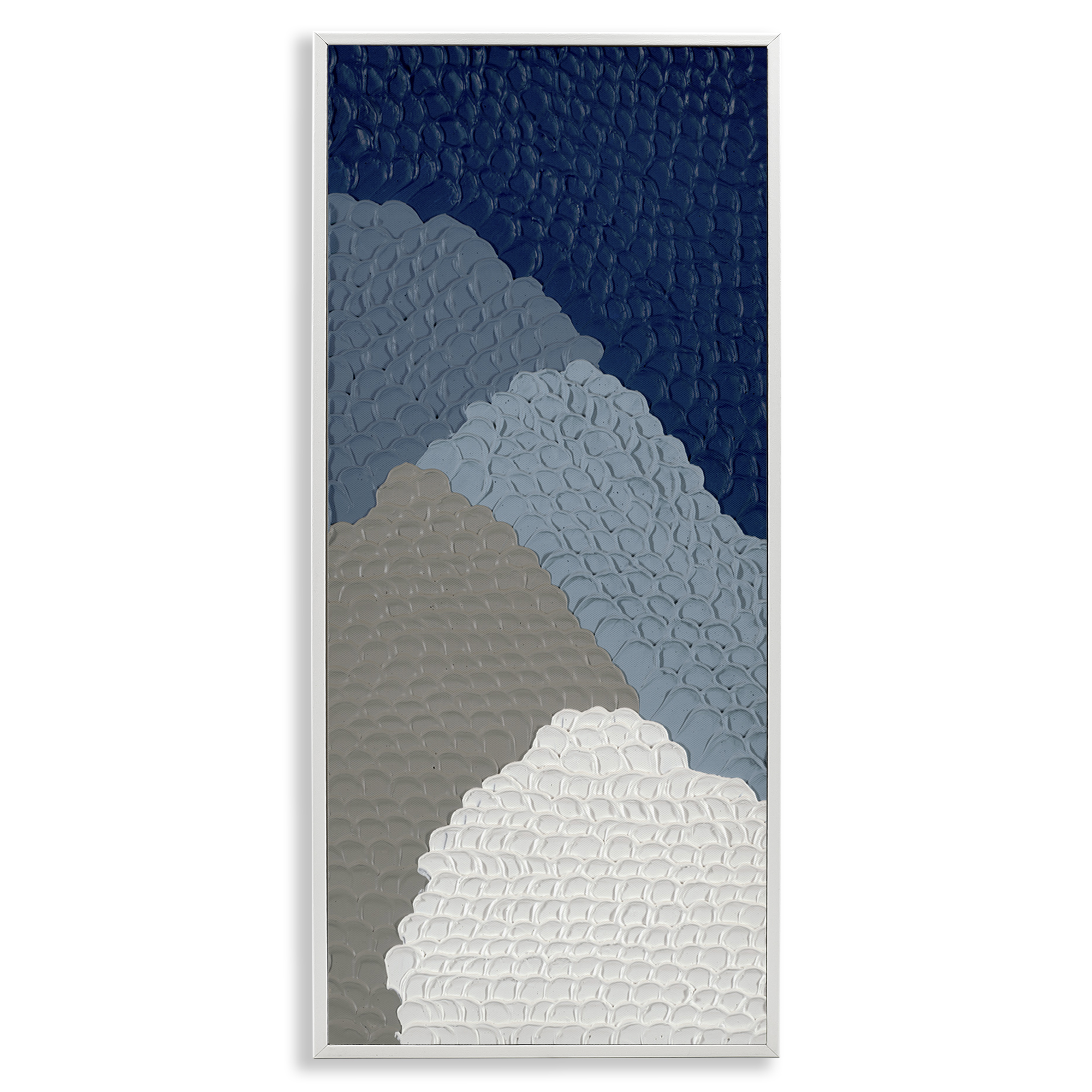 Stupell Industries Modern Abstract Forms Abstract Painting White Framed Art Print Wall Art, 13 x 30