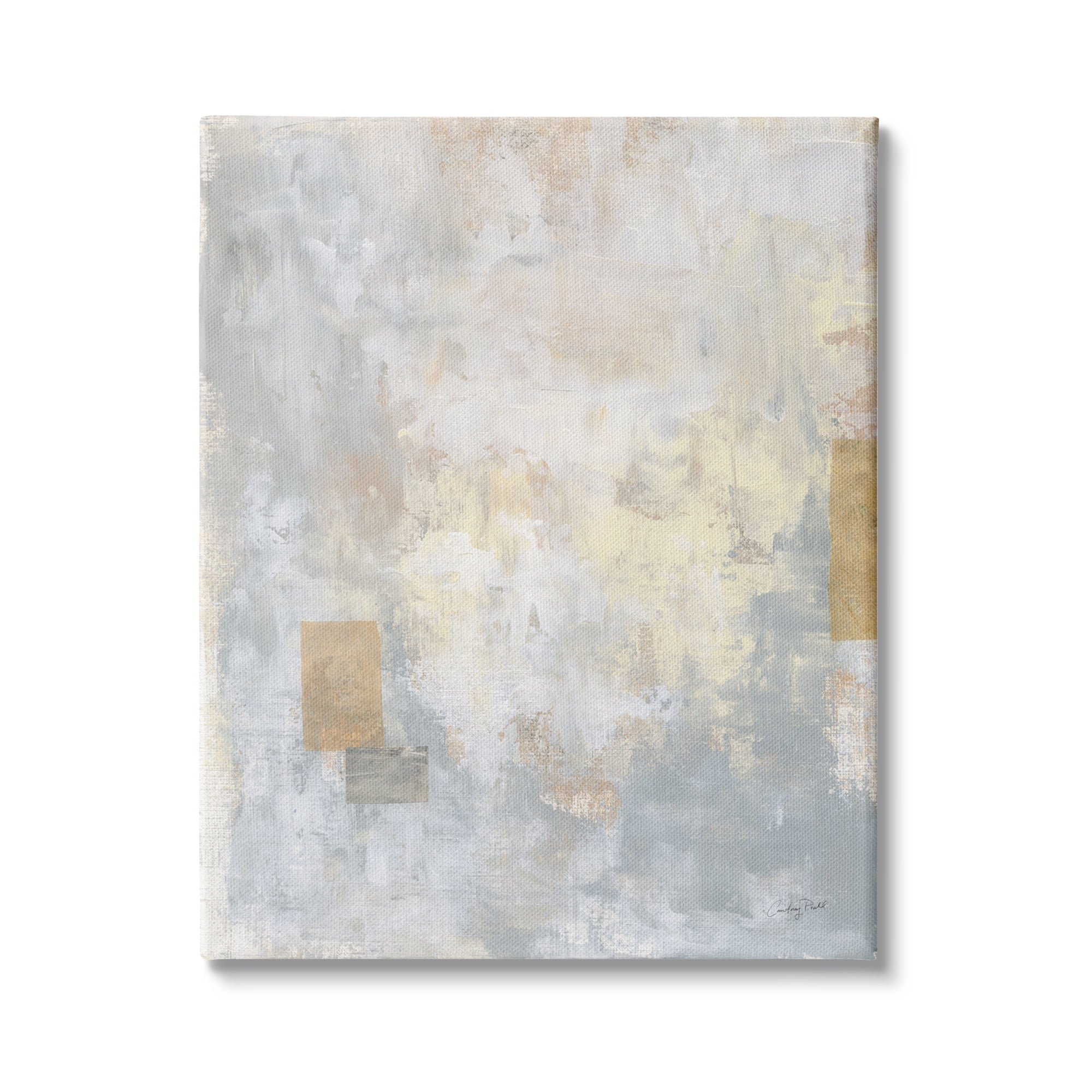 Stupell Industries Modern Abstract Painting Grey Brown Beige Square Shapes, 30 x 40,Design by Courtney Prahl