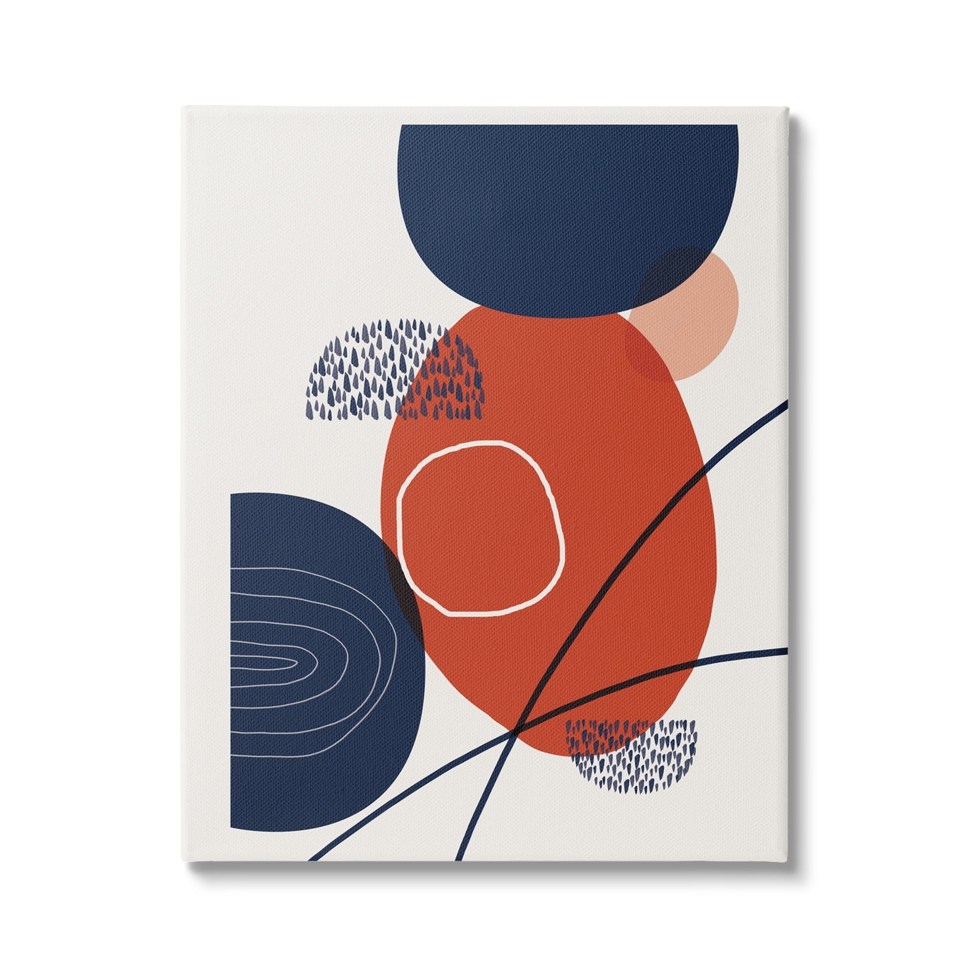 Stupell Industries Modern Abstract Red Blue Circles Shapes Pattern Canvas Wall Art, 16 x 20, Design by Urban Epiphany