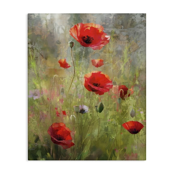 Stupell Industries Modern Abstract Red Poppies Canvas Art, 30 x 40, by Enrico McGarrigle