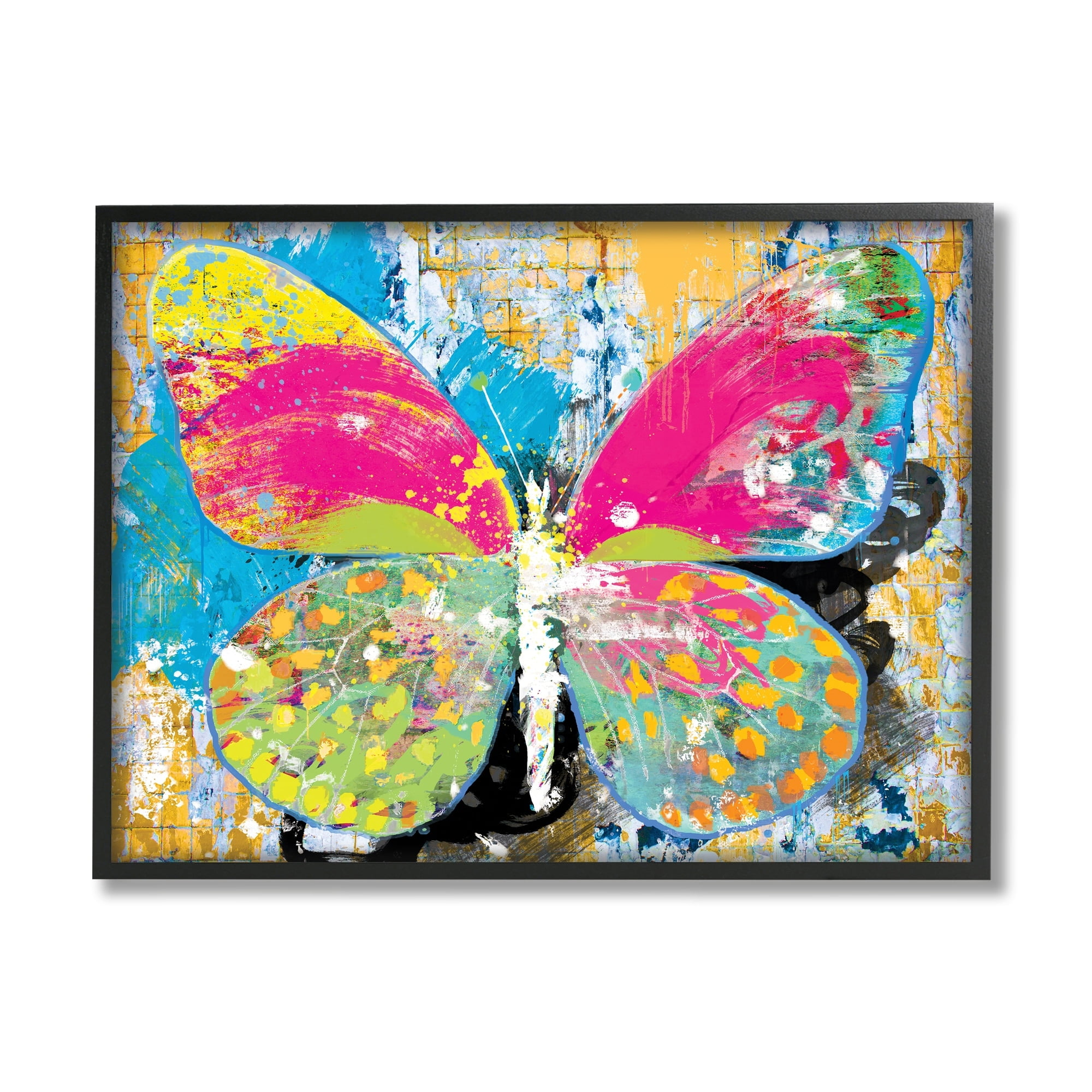 Stupell Industries Modern Abstract Vivid Butterfly Collage Illustration , 30 x 24, Design by Porter Hastings