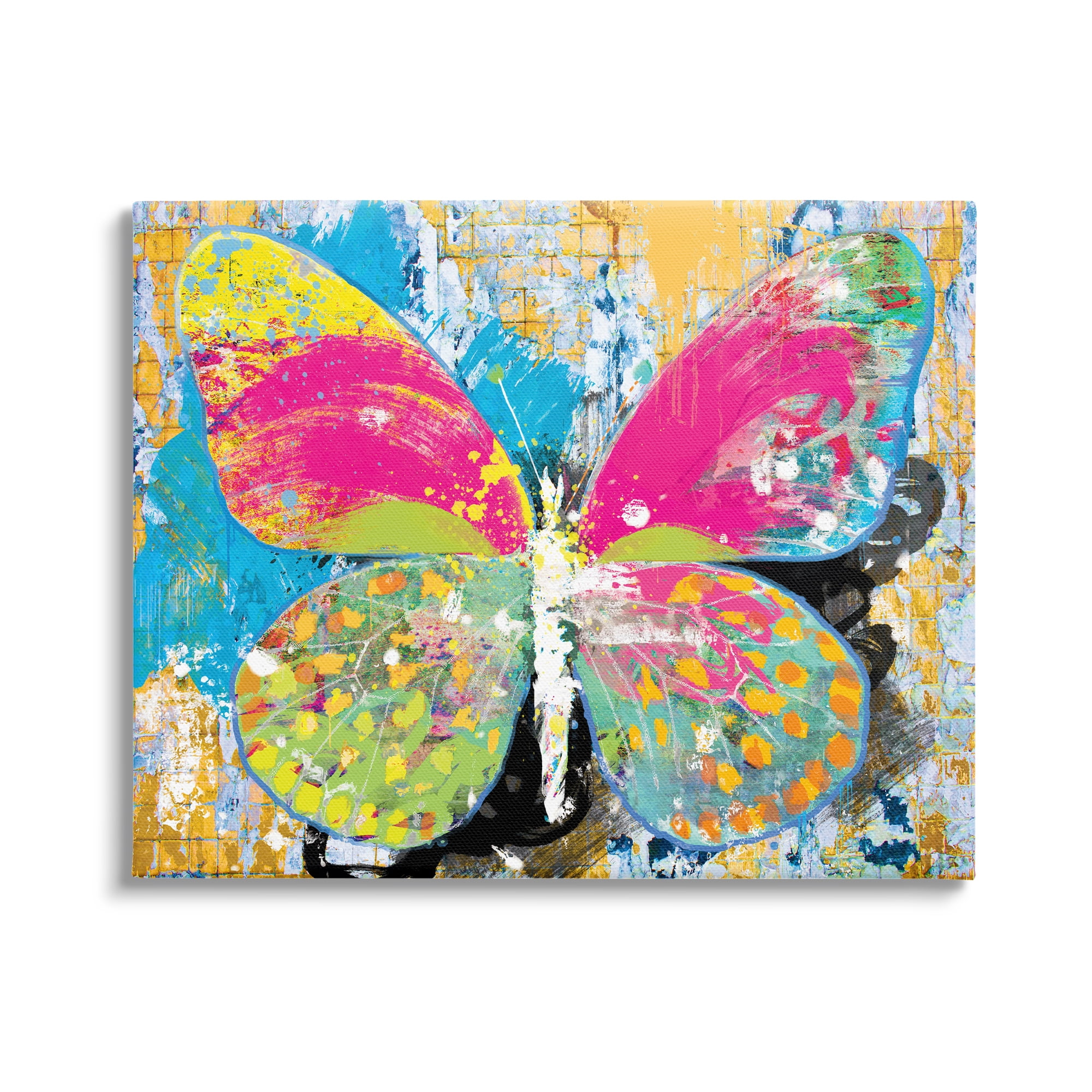 Stupell Industries Modern Abstract Vivid Butterfly Collage Illustration , 48 x 36, Design by Porter Hastings