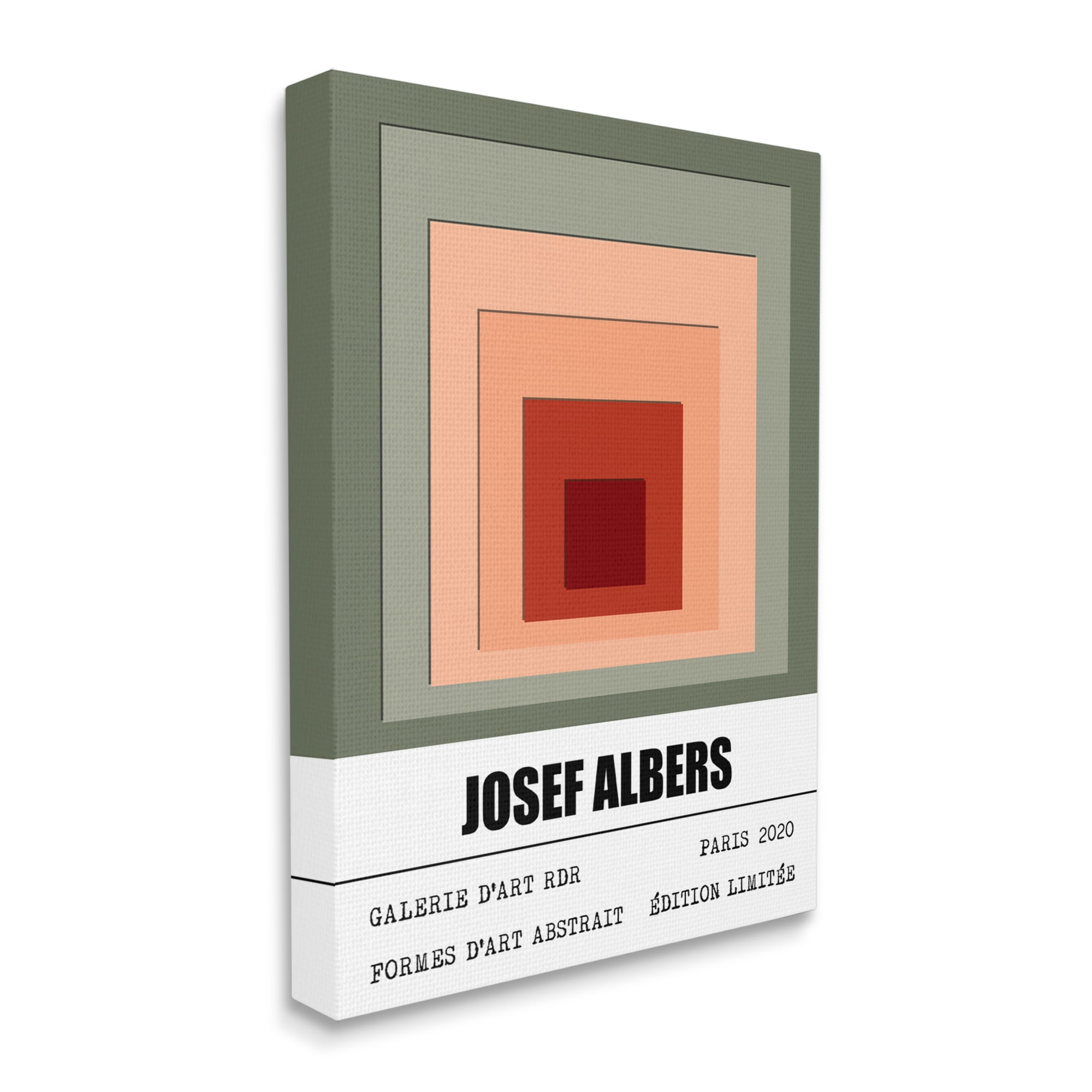 Stupell Industries Modern Albers Abstraction Layered Squares Red Blush Green, 30 x 40, Designed by Ros Ruseva