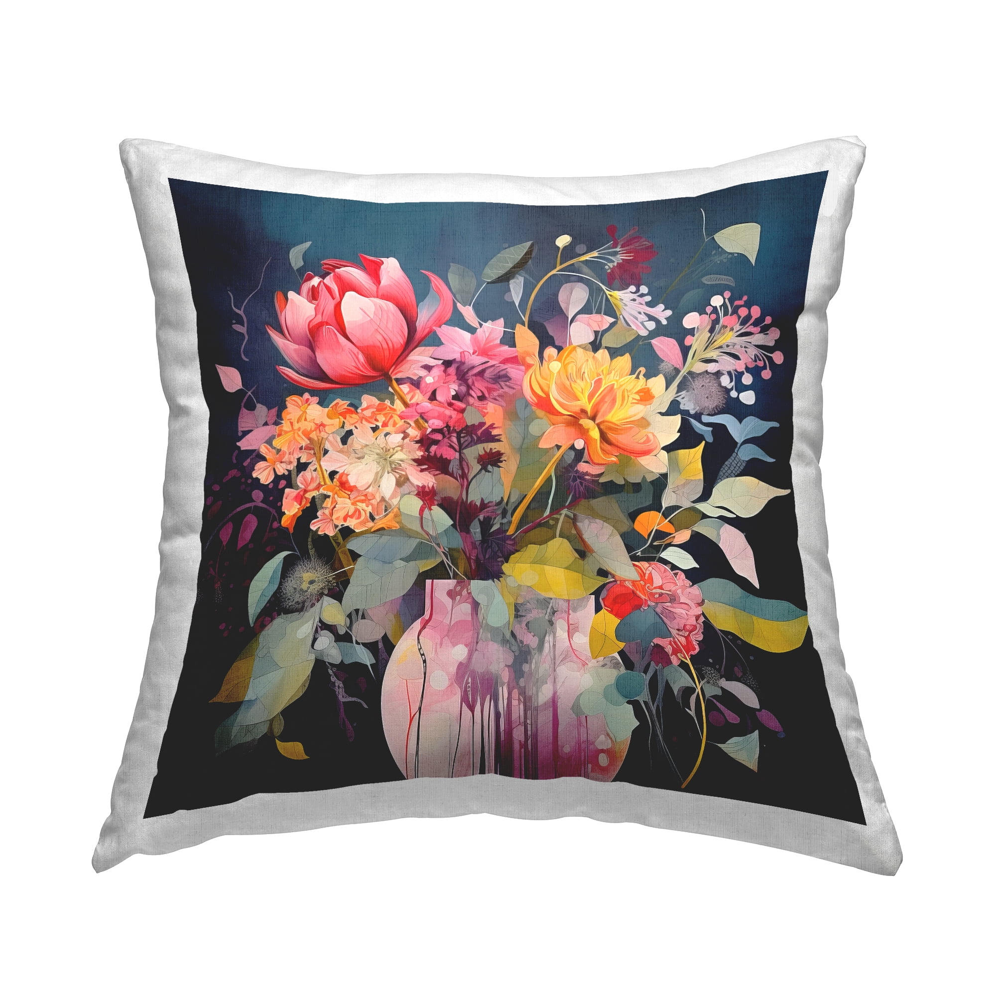 Stupell Industries Modern Alluring Flowers Decorative Printed Throw Pillow, 18 x 18