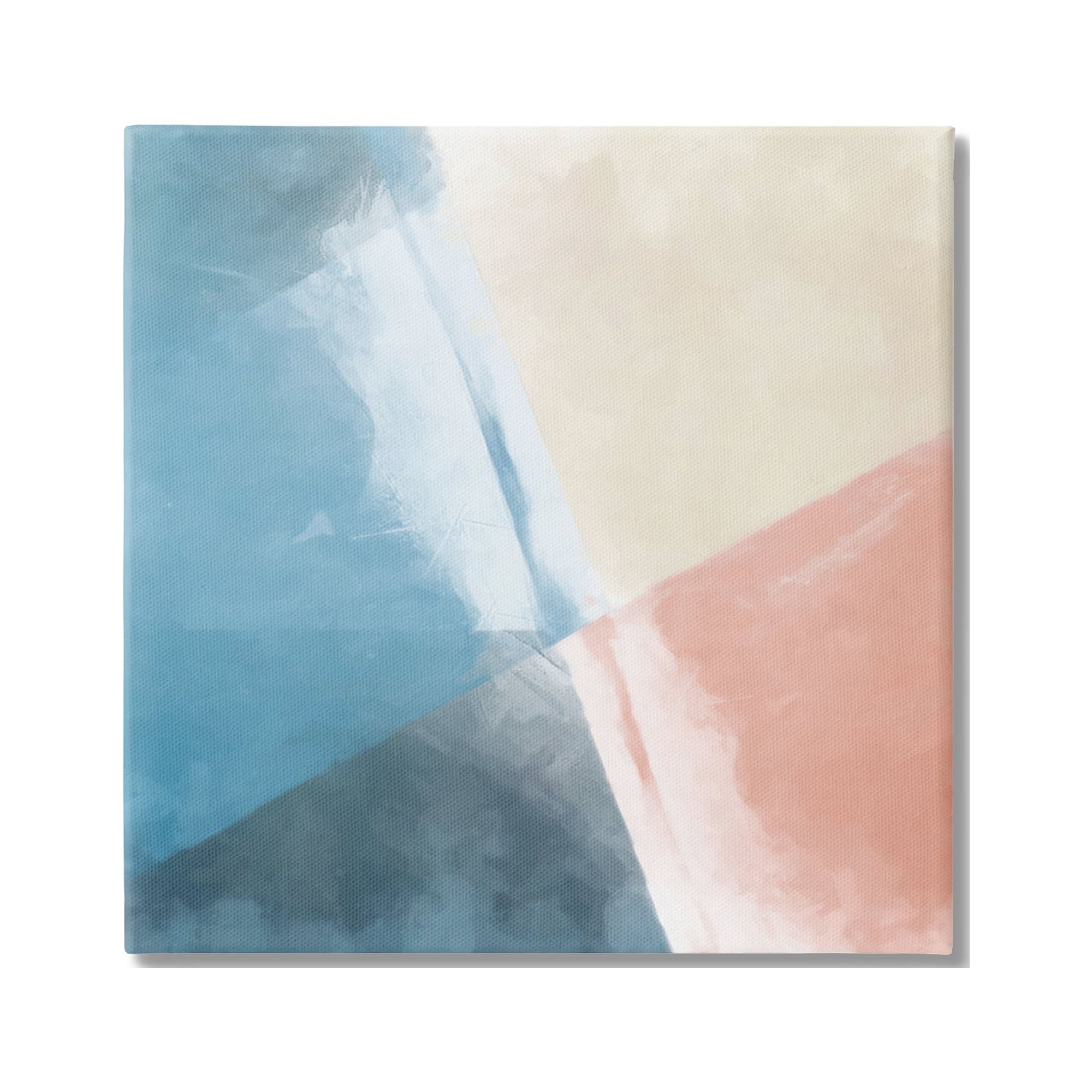 Stupell Industries Modern Angled Shapes Pale Pink Blue Design Painting Gallery Wrapped Canvas Print Wall Art, Design by Graffitee Studios