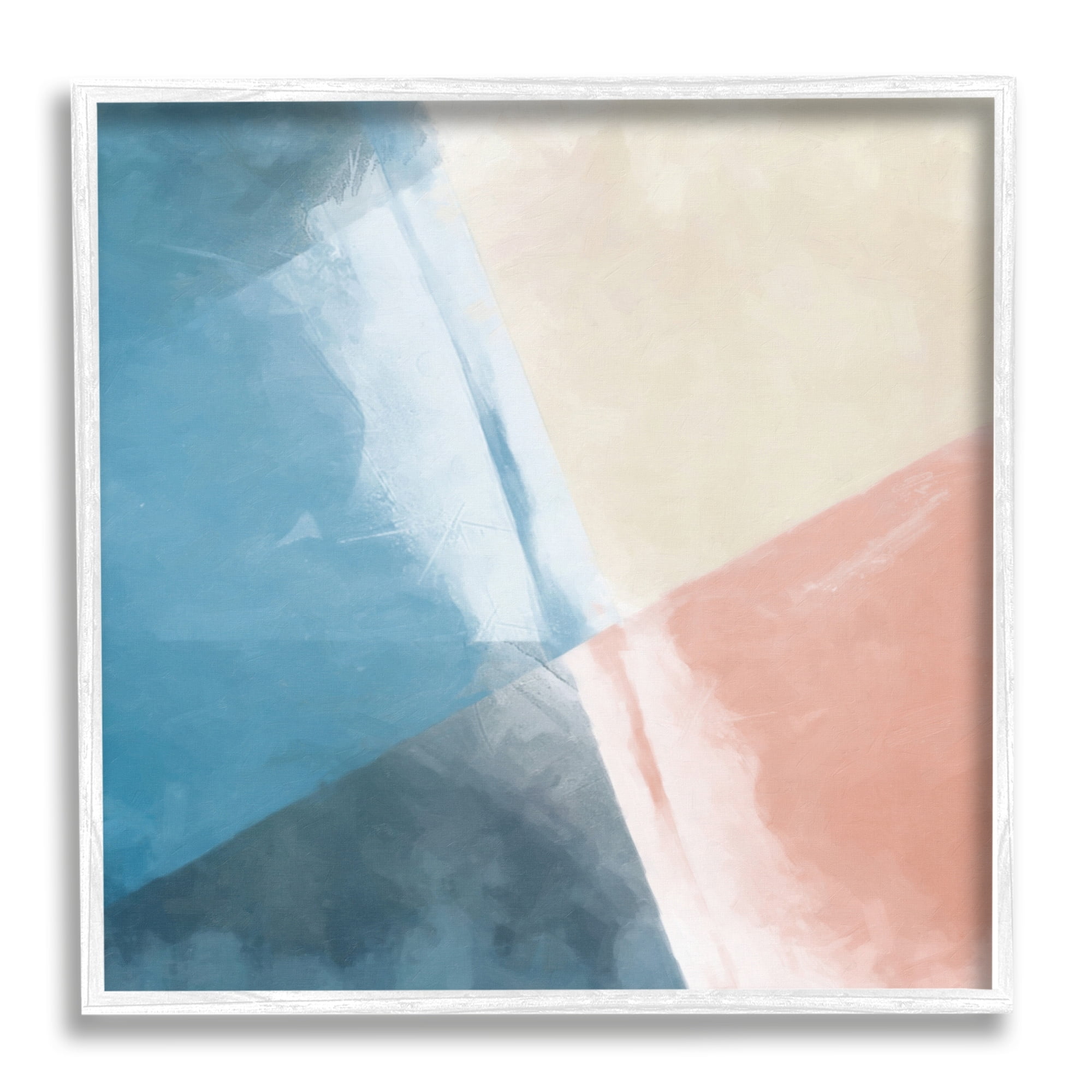 Stupell Industries Modern Angled Shapes Pale Pink Blue Design Painting White Framed Art Print Wall Art, Design by Graffitee Studios