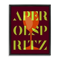 Stupell Industries Modern Aperol Spritz Food & Beverage Painting Black Floater Framed Canvas Art Print Wall Art, 17 x 21