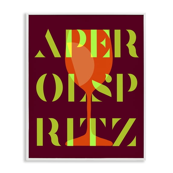 Stupell Industries Contemporary Modern Aperol Spritz White Framed Giclee Art, 24 x 30, by Lil' Rue
