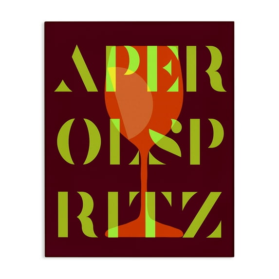 Stupell Industries Modern Aperol Spritz Food & Beverage Painting Wrapped Canvas Art Print Wall Art, 16 x 20