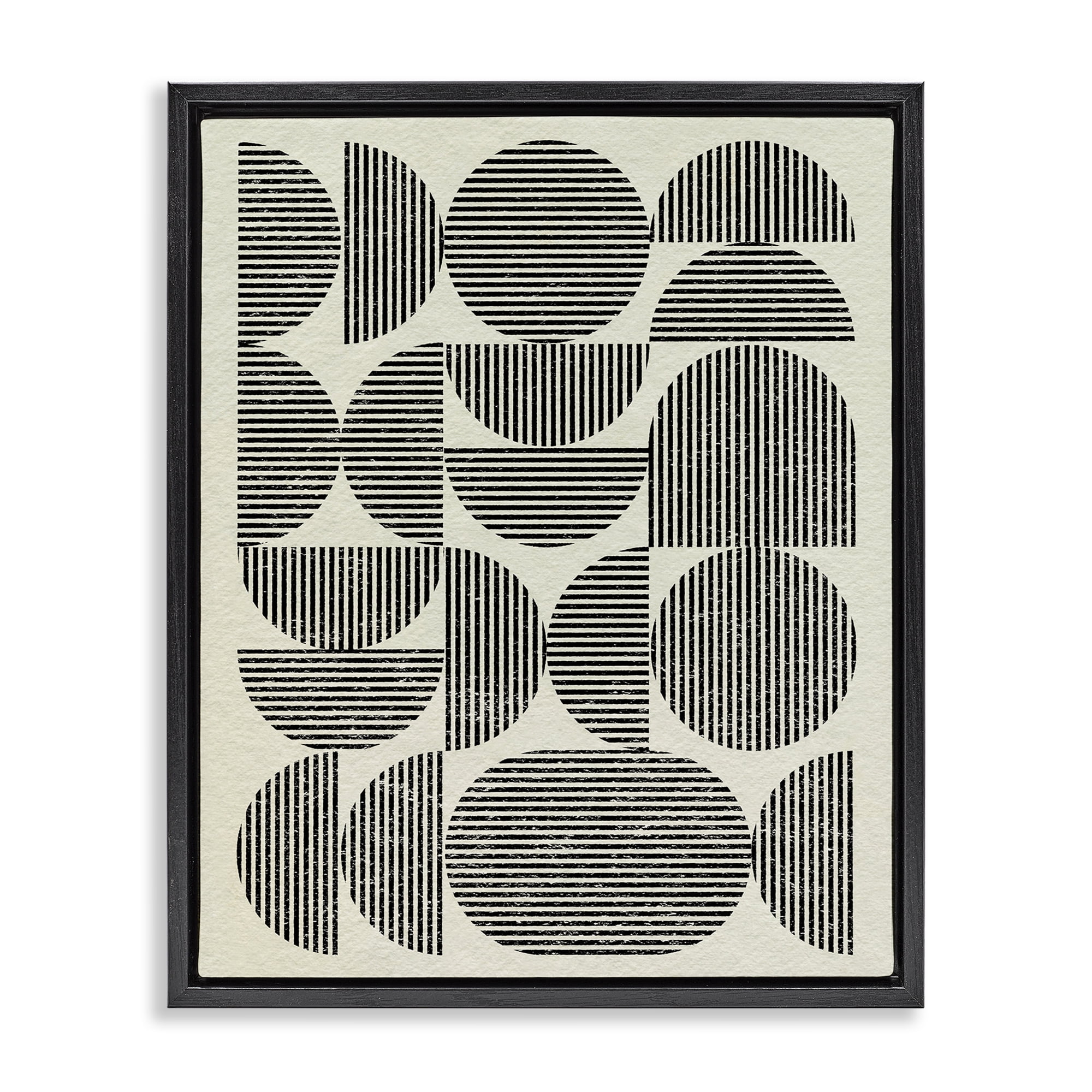 Stupell Industries Modern Arch Shapes Abstract Painting Black Floater Framed Canvas Art Print Wall Art, 17 x 21