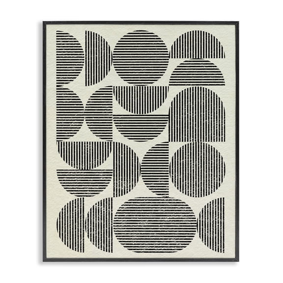 Stupell Industries Modern Arch Shapes Abstract Painting Black Framed Art Print Wall Art, 24 x 30