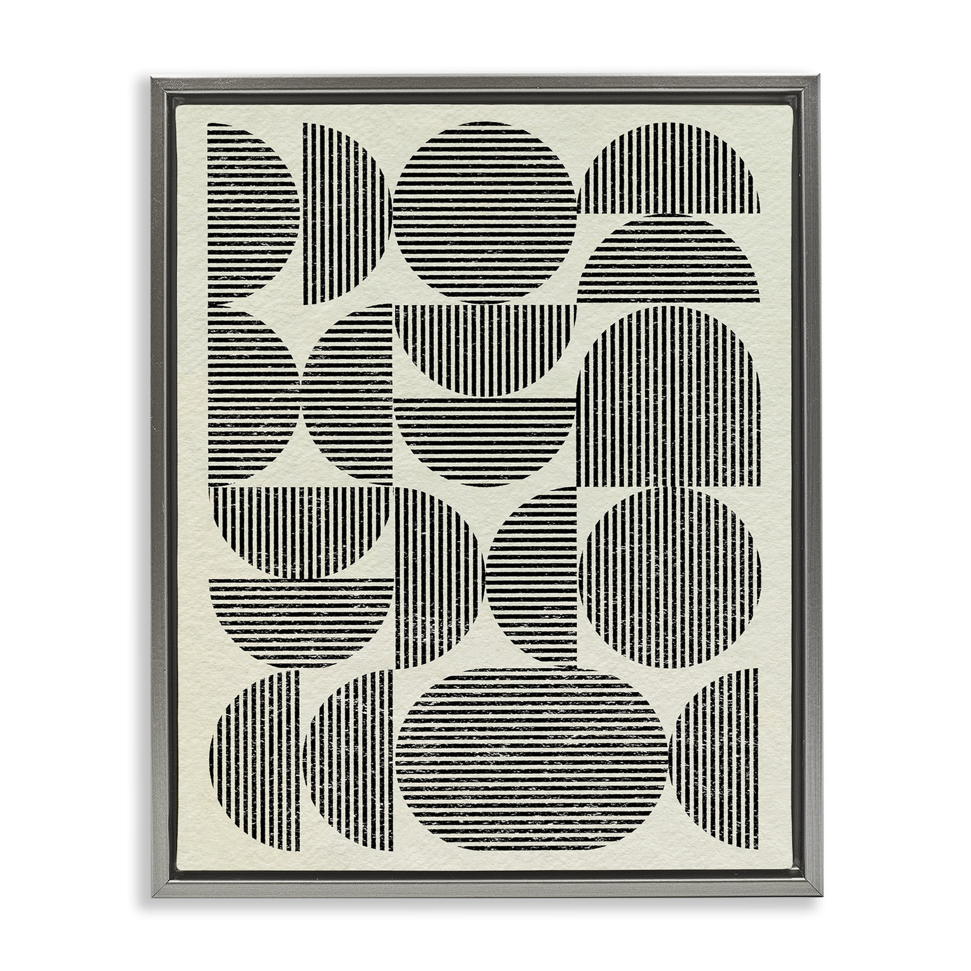 Stupell Industries Modern Arch Shapes Abstract Painting Gray Floater Framed Canvas Art Print Wall Art, 25 x 31