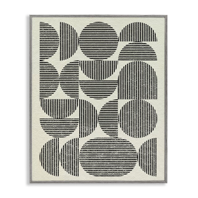 Stupell Industries Modern Arch Shapes Abstract Painting Gray Framed Art