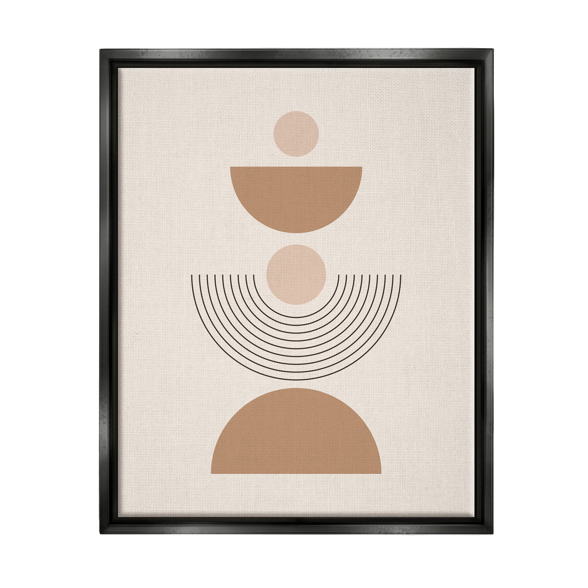 Stupell Industries Modern Arched Shapes Abstract Painting Black Floater Framed Art Print Wall Art, 25 x 31