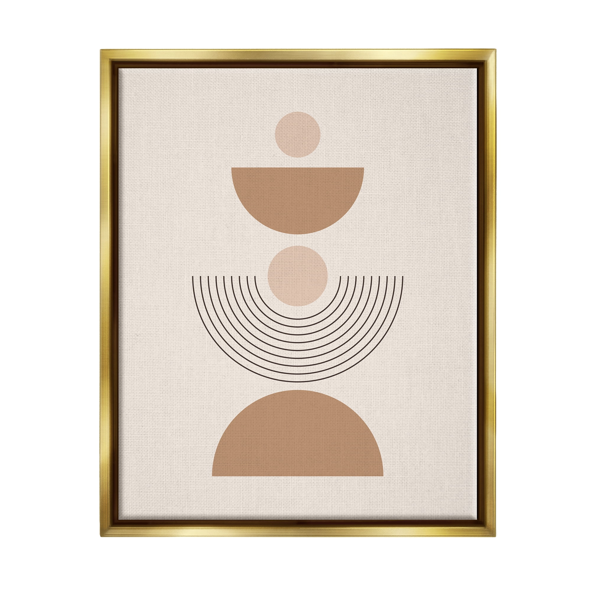 Stupell Industries Modern Arched Shapes Abstract Painting Gold Floater Framed Art Print Wall Art, 25 x 31