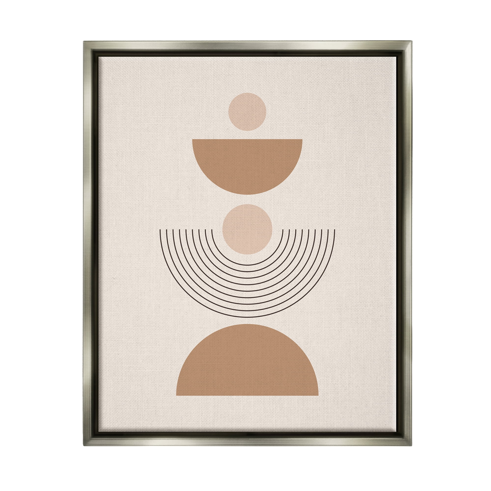 Stupell Industries Modern Arched Shapes Abstract Painting Gray Floater Framed Art Print Wall Art, 25 x 31