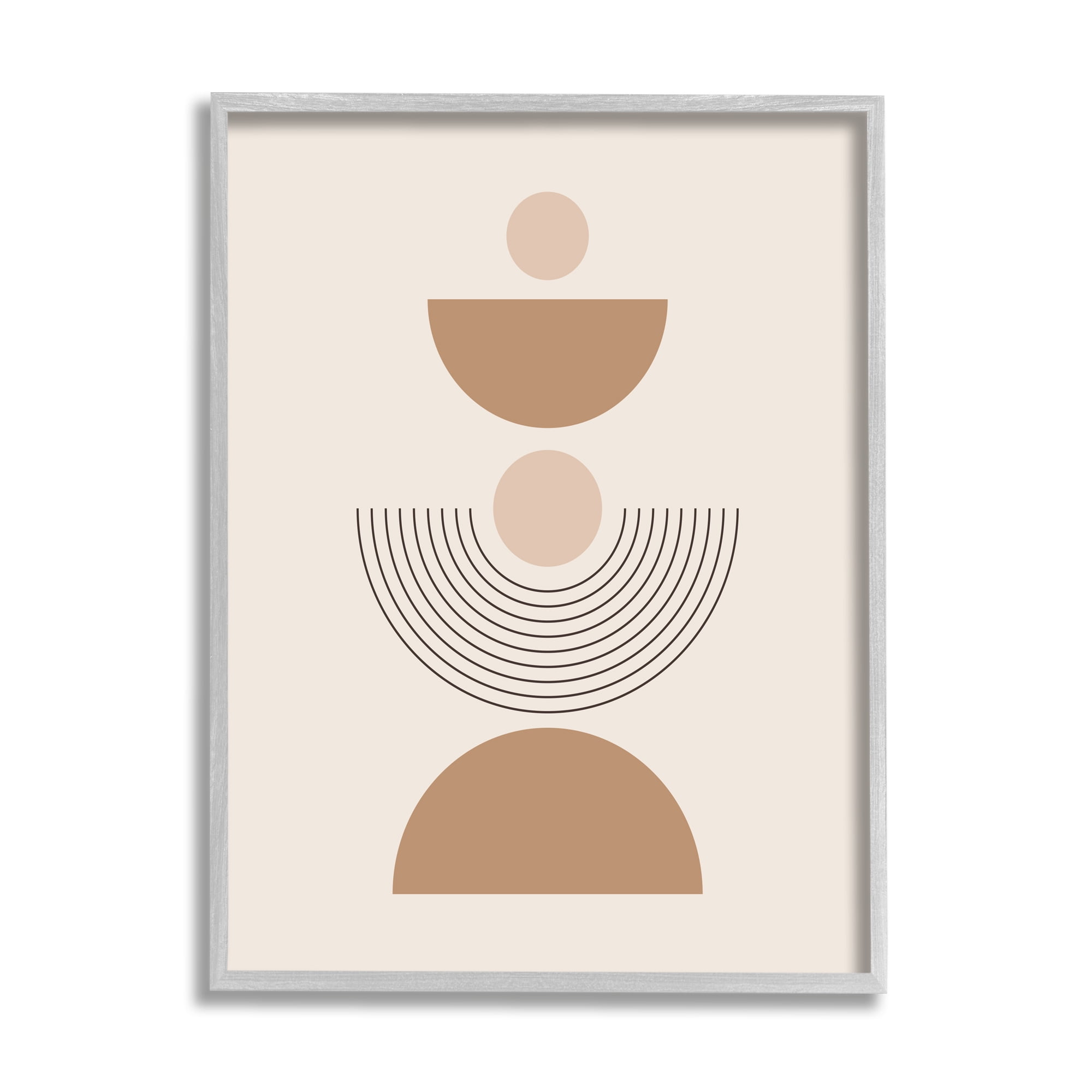 Stupell Industries Modern Arched Shapes Abstract Painting Gray Framed Art Print Wall Art, 11 x 14