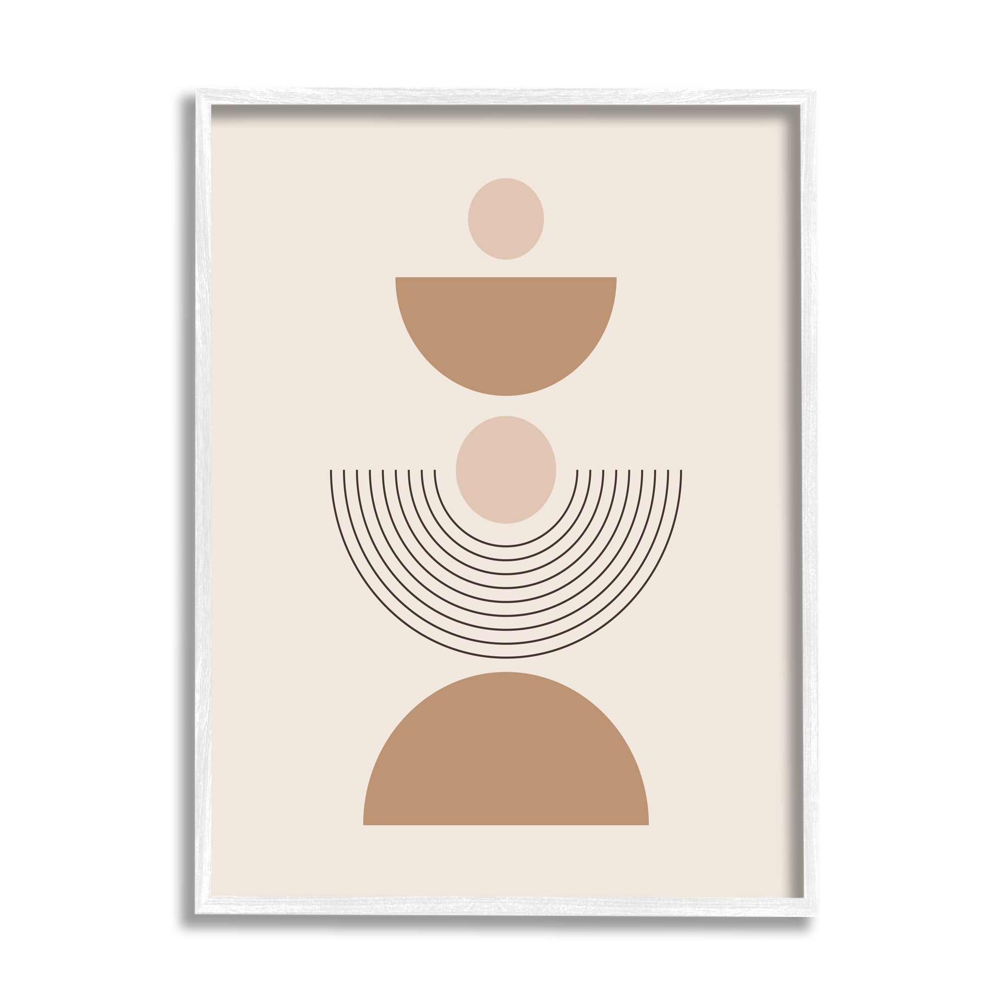 Stupell Industries Modern Arched Shapes Abstract Painting White Framed Art Print Wall Art, 11 x 14