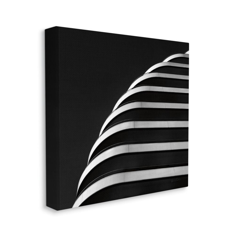 Stupell Industries Modern Architectural Organic Building Black White Photograph Canvas Wall Art Design by Andre Eichman, 24" x 24"