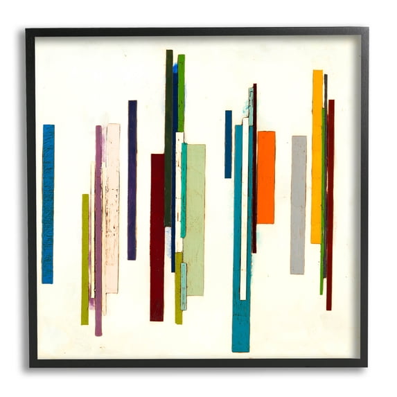 Stupell Industries Modern Asymmetrical Blocked Shapes Graphic Art Black Framed Art Print Wall Art, Design by Laura Van Horne