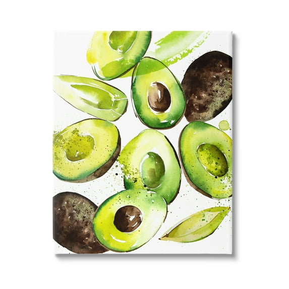 Stupell Industries Modern Avocado Halves Food & Beverage Painting Gallery Wrapped Canvas Print Wall Art, 16 x 20