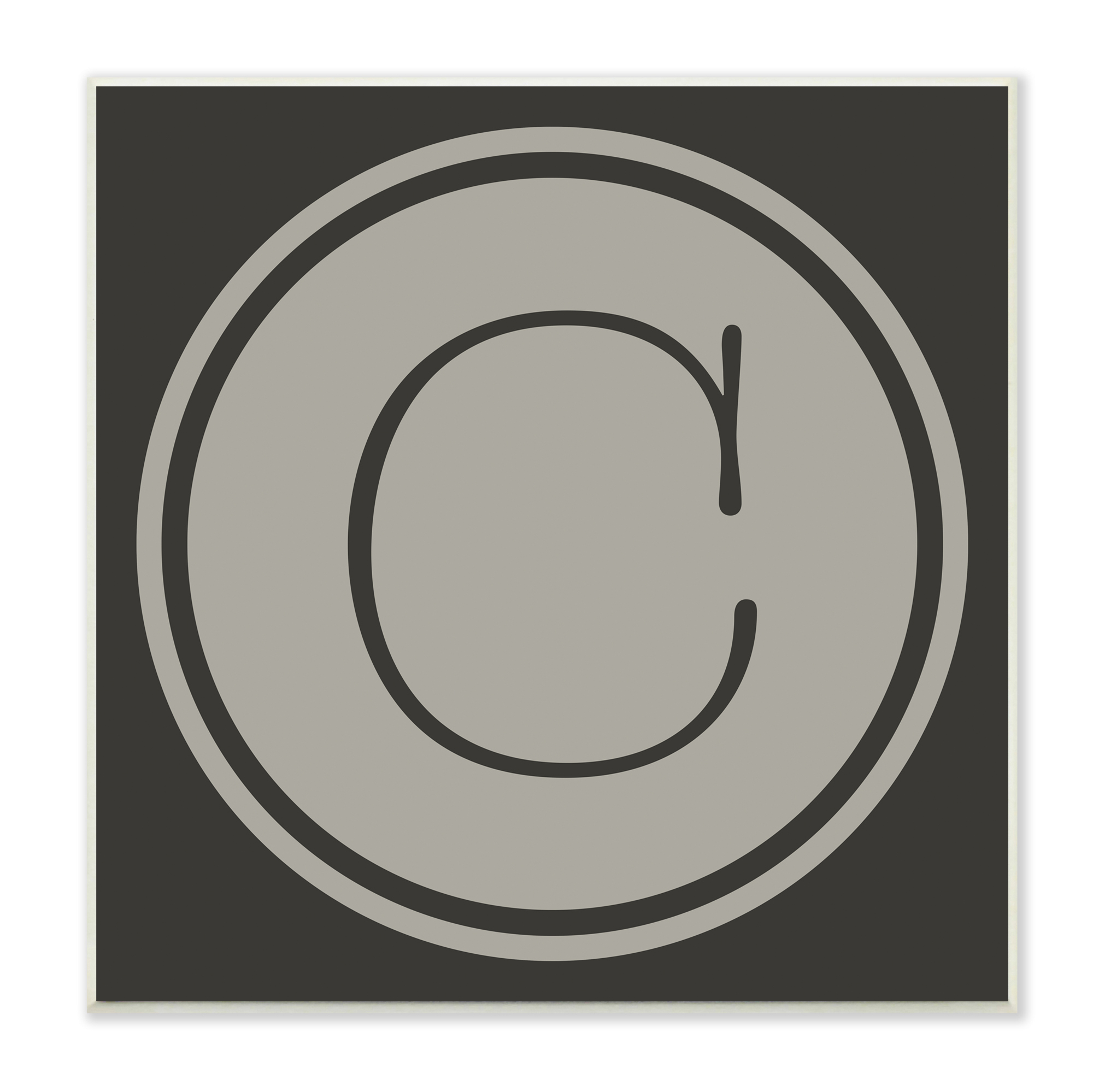 Stupell Industries Modern B Initial Round Elevator Key Shape Typography Painting Unframed Art Print Wall Art, 12 x 12