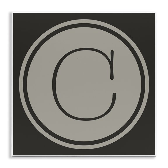 Stupell Industries Modern Modern C Initial Circular Shape Elevator Key Wall Plaque Art, 12 x 12, by Ziwei Li