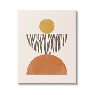 Stupell Industries Modern Balancing Shapes Stripes Pattern Graphic Art Gallery Wrapped Canvas Print Wall Art, Design by JJ Design House LLC