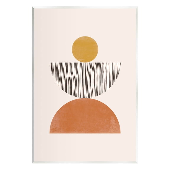 Stupell Industries Modern Balancing Shapes Stripes Pattern Graphic Art Unframed Art Print Wall Art, Design by JJ Design House LLC