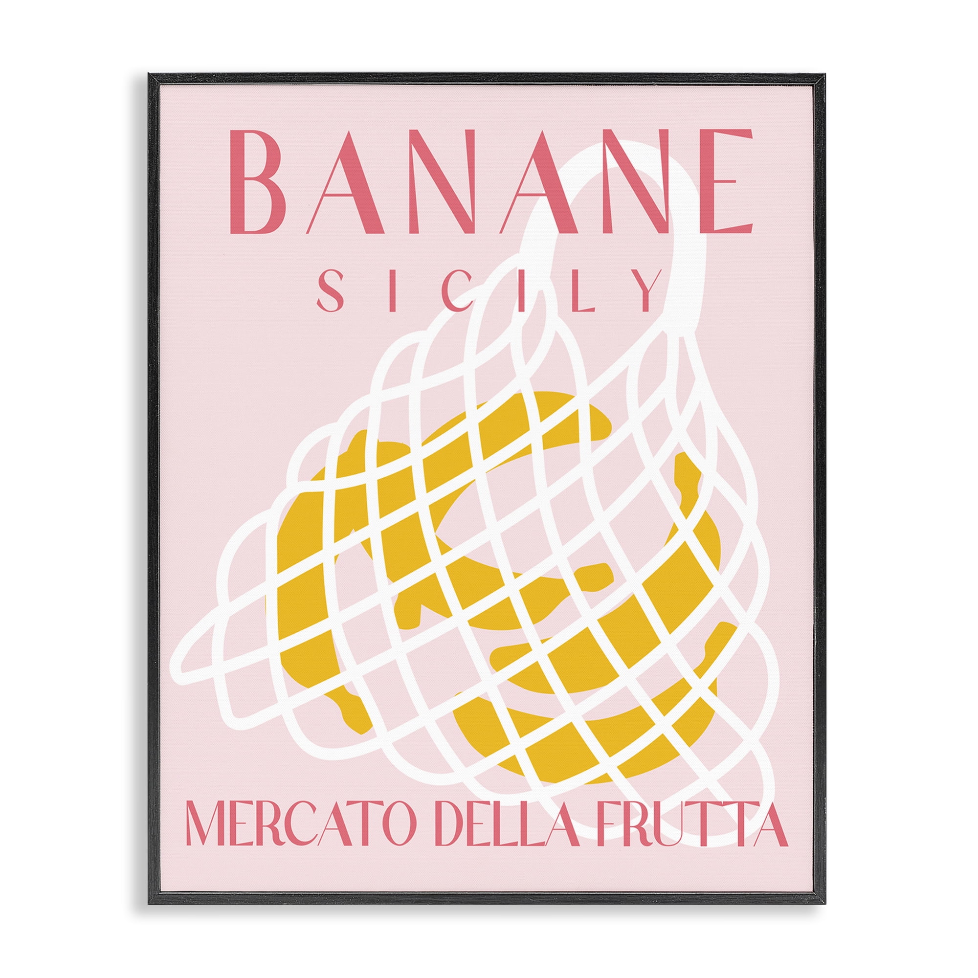 Stupell Industries Modern Banana Fruit Market Food & Beverage Painting Black Framed Art Print Wall Art, 16 x 20
