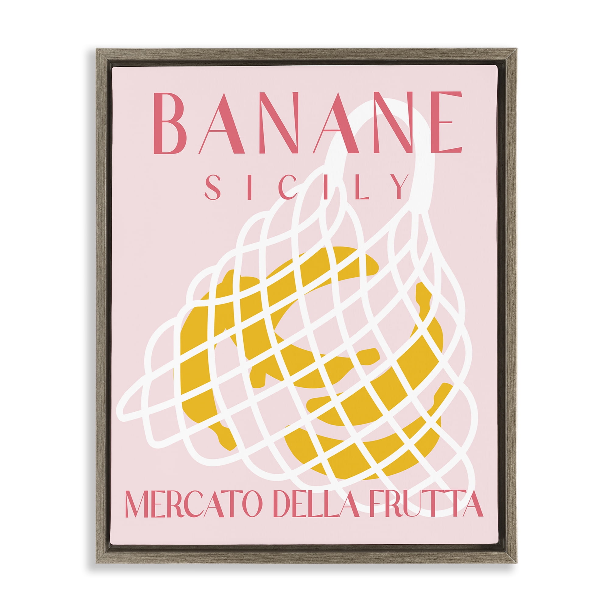 Stupell Industries Modern Banana Fruit Market Food & Beverage Painting Brown Floater Framed Canvas Art Print Wall Art, 17 x 21