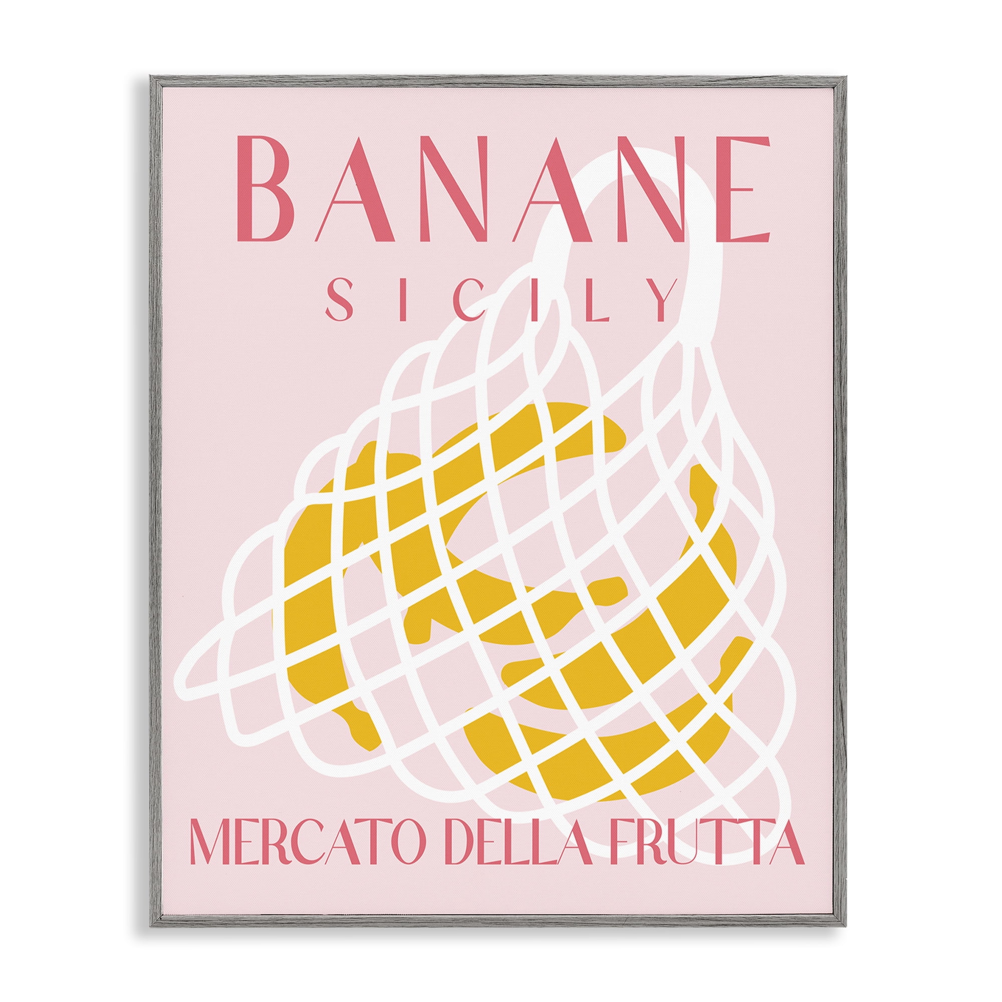 Stupell Industries Modern Banana Fruit Market Food & Beverage Painting Gray Framed Art Print Wall Art, 11 x 14
