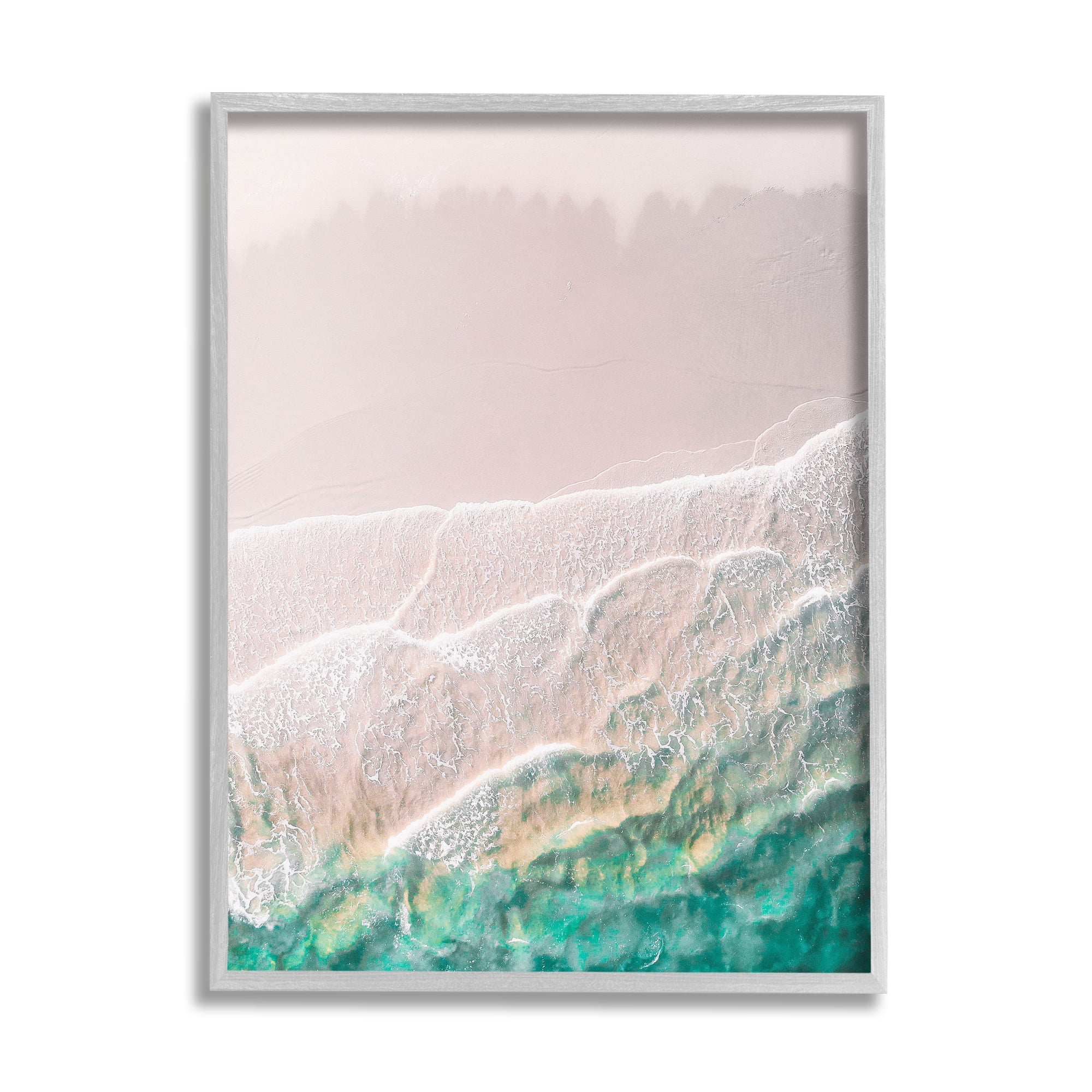 Stupell Industries Modern Beach Foam Abstract Painting Gray Framed Art Print Wall Art, 11 x 14