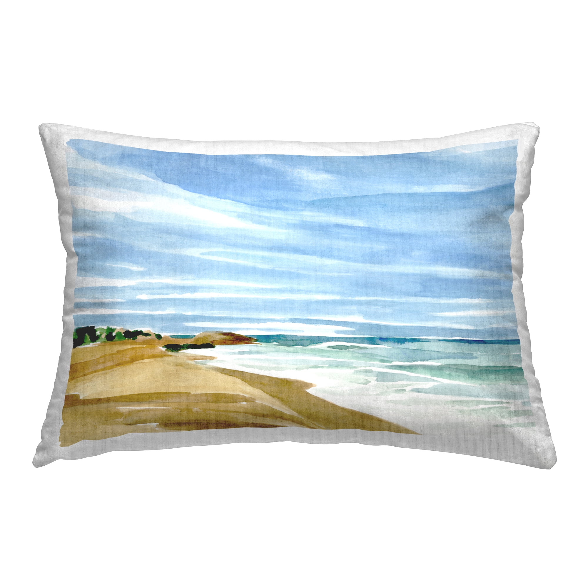 Stupell Industries Modern Beach Landscape Decorative Printed Throw Pillow, 14 x 20