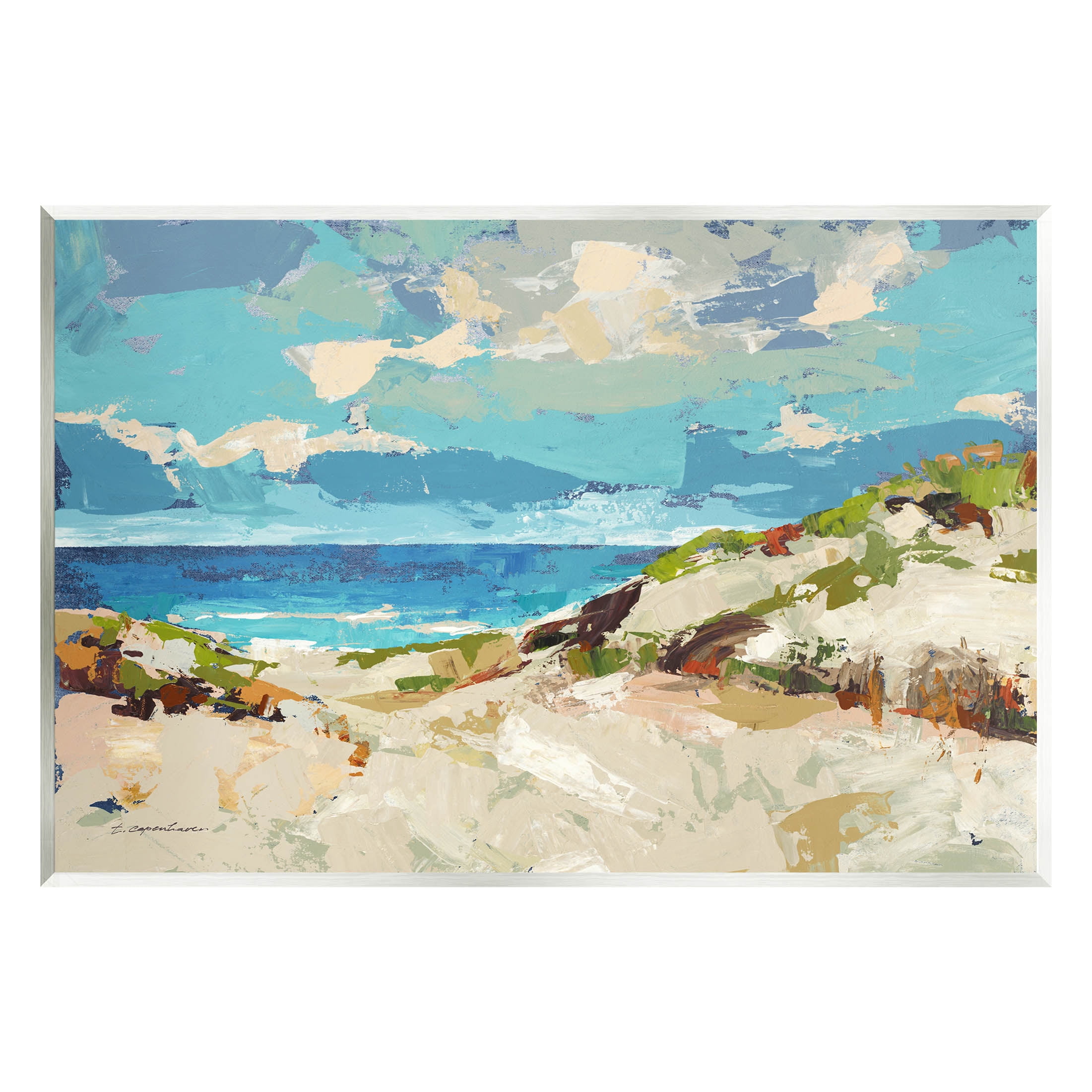 Stupell Industries Modern Beach Landscape Unframed Art Print by Trevor ...