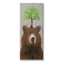 Stupell Industries Modern Bear Tree Growing Animals & Insects Painting Gallery Wrapped Canvas Print Wall Art