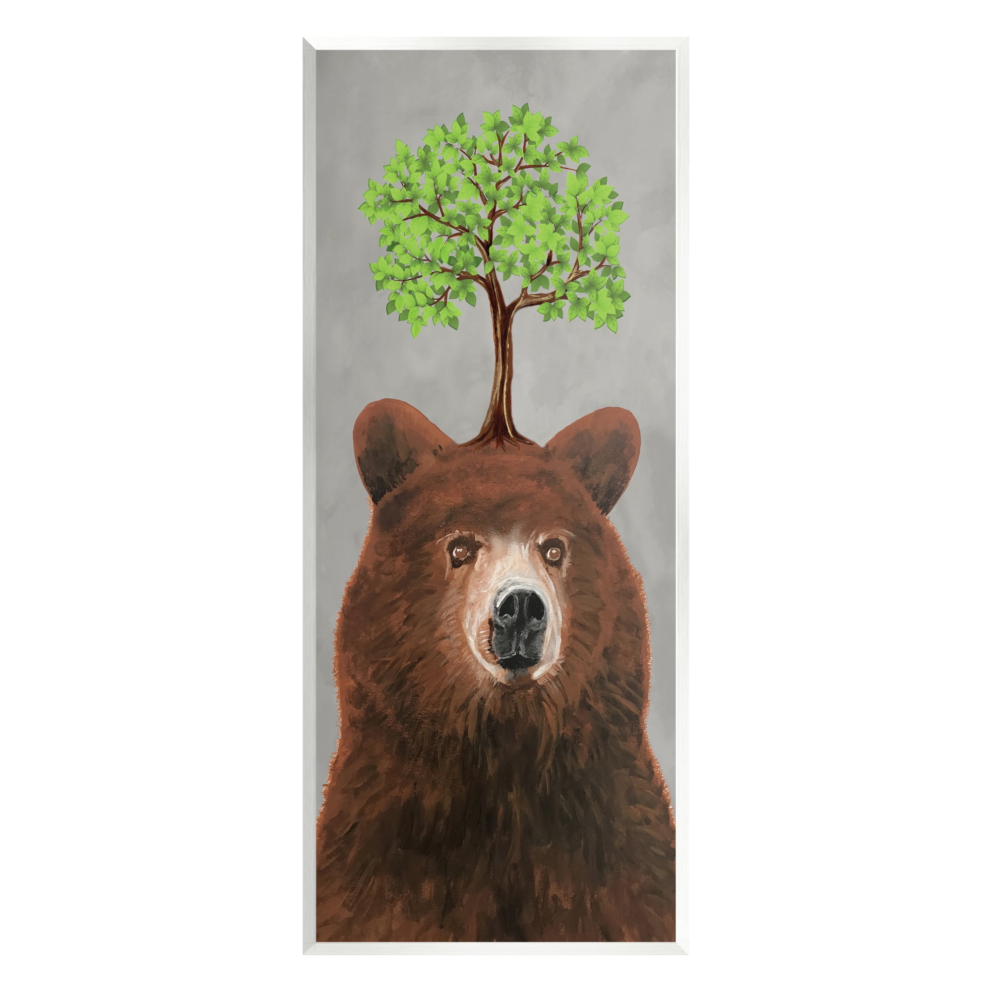 Stupell Industries Modern Bear Tree Growing Animals & Insects Painting Unframed Art Print Wall Art
