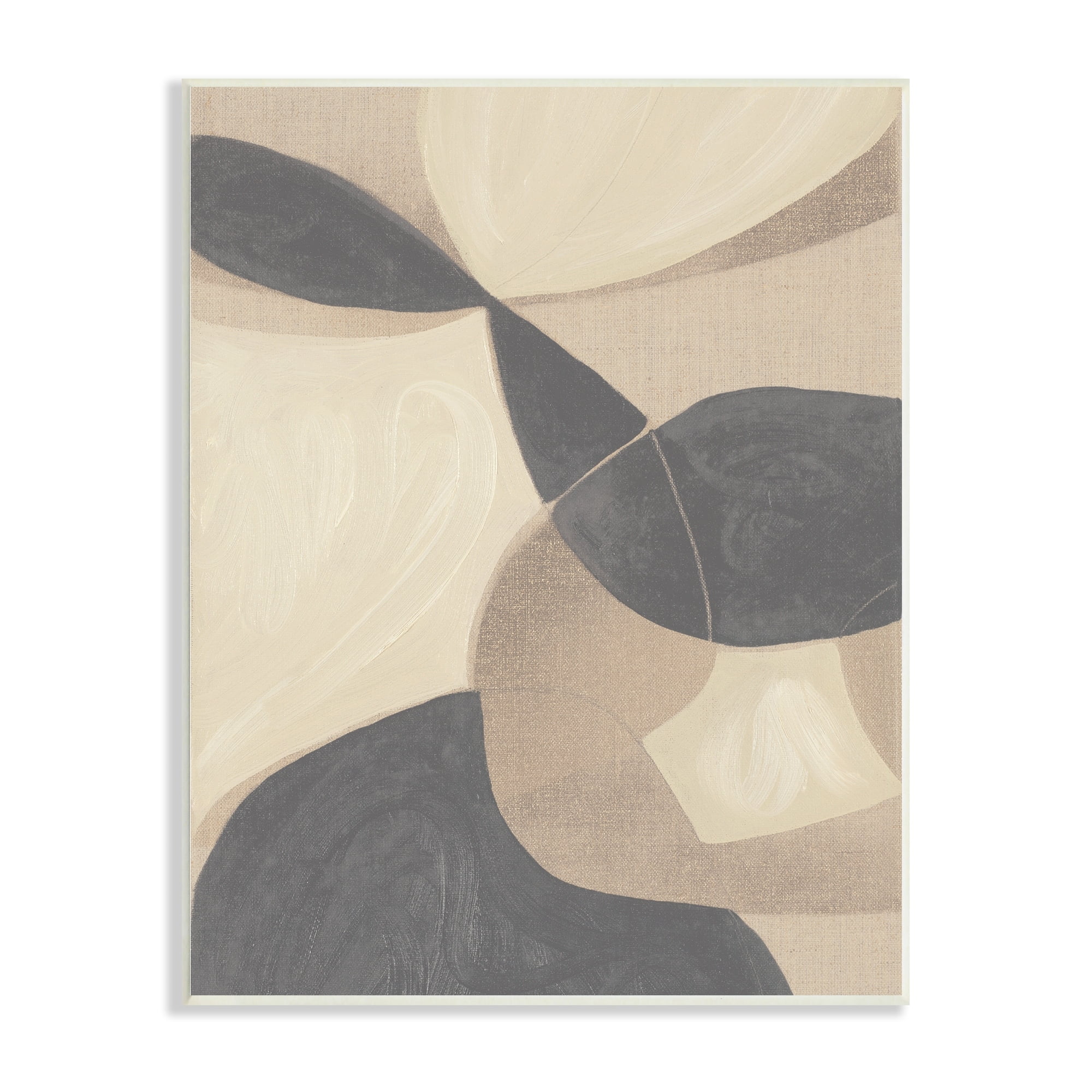 Stupell Industries Modern Beige Boho Abstract Overlapping Shapes Wood Wall Art, 10 x 15, Design by Kippi Leonard