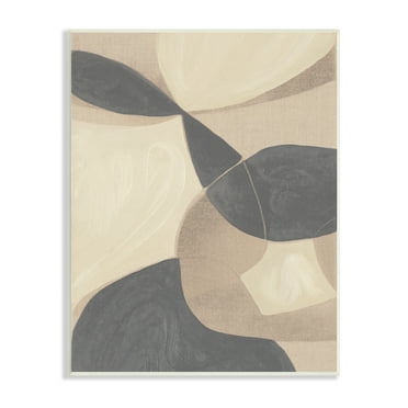 Stupell Industries Modern Beige Boho Abstract Overlapping Shapes Wood Wall Art, 10 x 15, Design by Kippi Leonard
