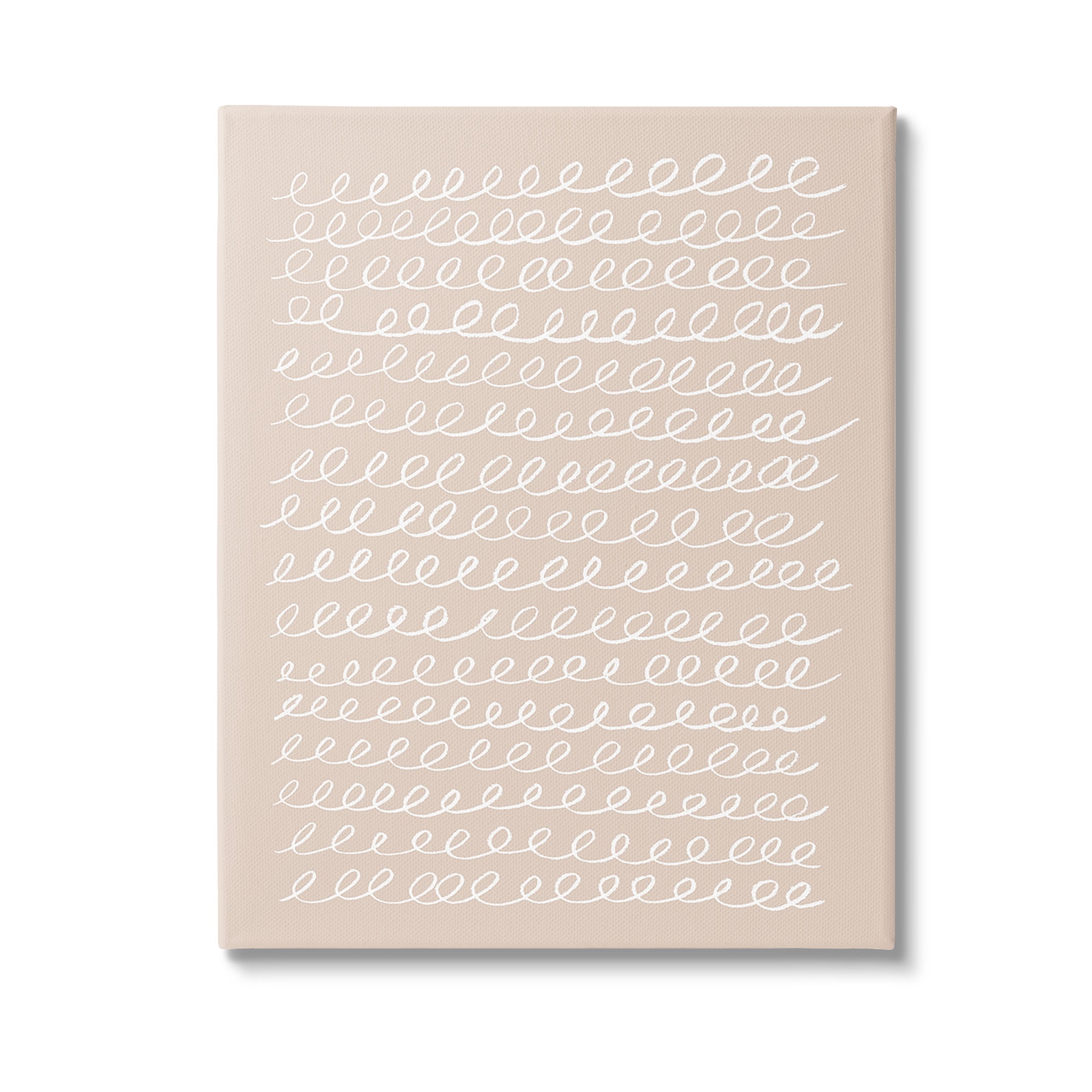 Stupell Industries Modern Beige Squiggle Abstract Painting Gallery Wrapped Canvas Art Print Wall Art, 30 x 40