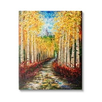 Stupell Industries Modern Birch Grove Painting Nature Painting Gallery Wrapped Canvas Print Wall Art, 16 x 20