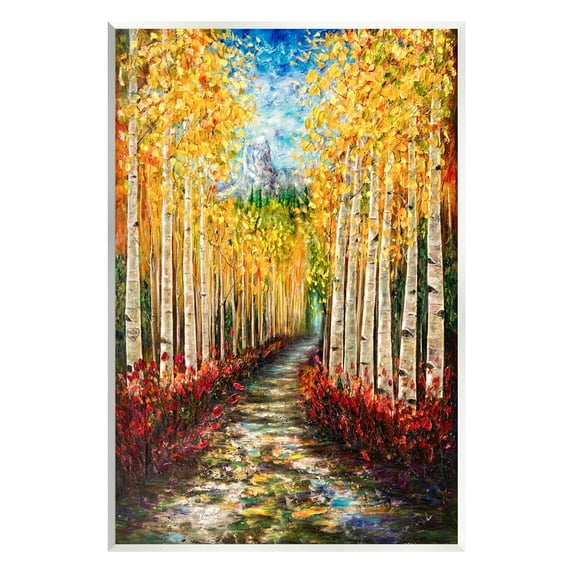 Stupell Industries Modern Birch Grove Painting Nature Painting Unframed Art Print Wall Art, 10 x 15