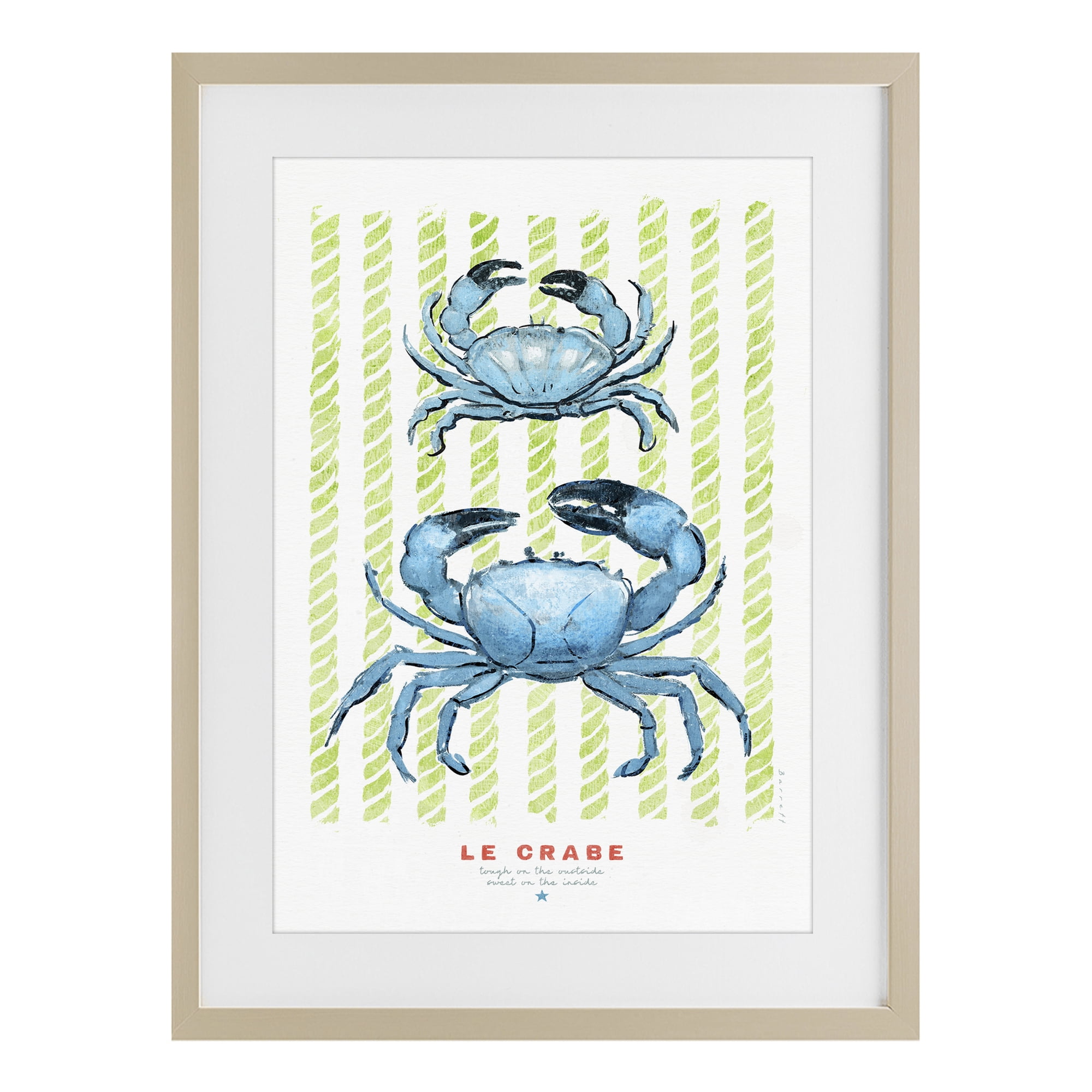 Stupell Industries Modern Bistro Crabs Birch Framed Print Under Glass, design by Chad Barrett