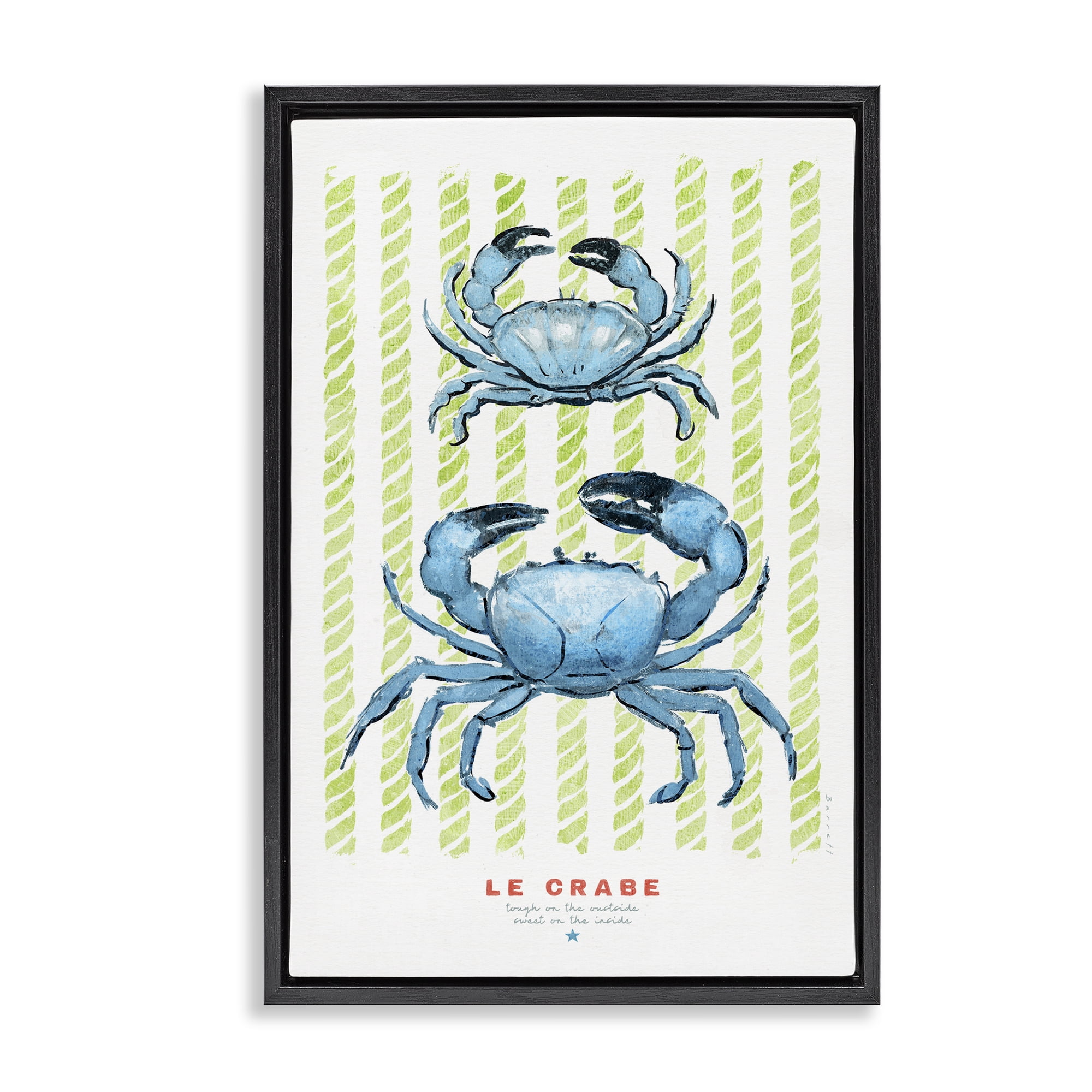 Stupell Industries Modern Bistro Crabs Black Framed Floater Canvas Wall Art, design by Chad Barrett