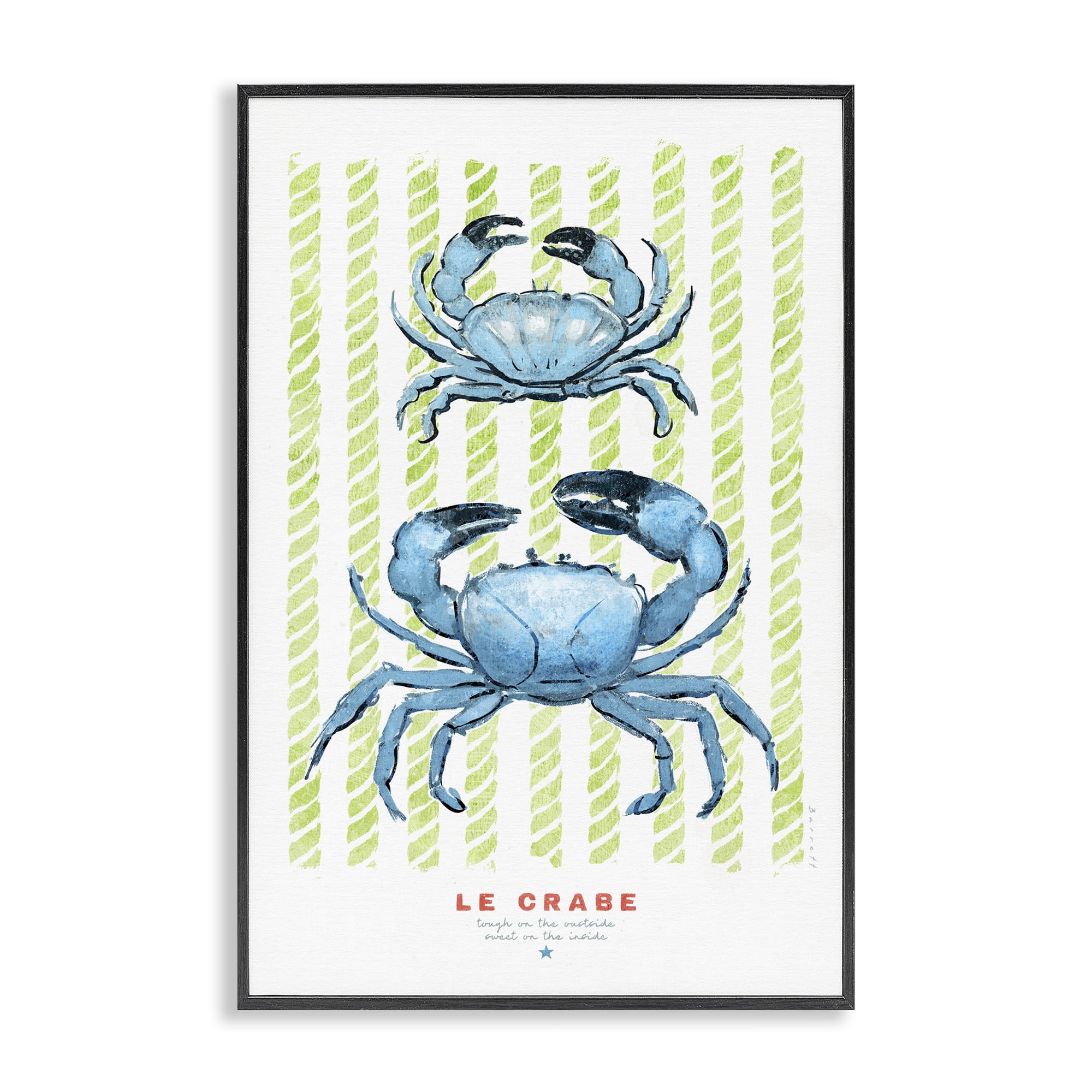 Stupell Industries Modern Bistro Crabs Black Framed Giclee Art, design by Chad Barrett