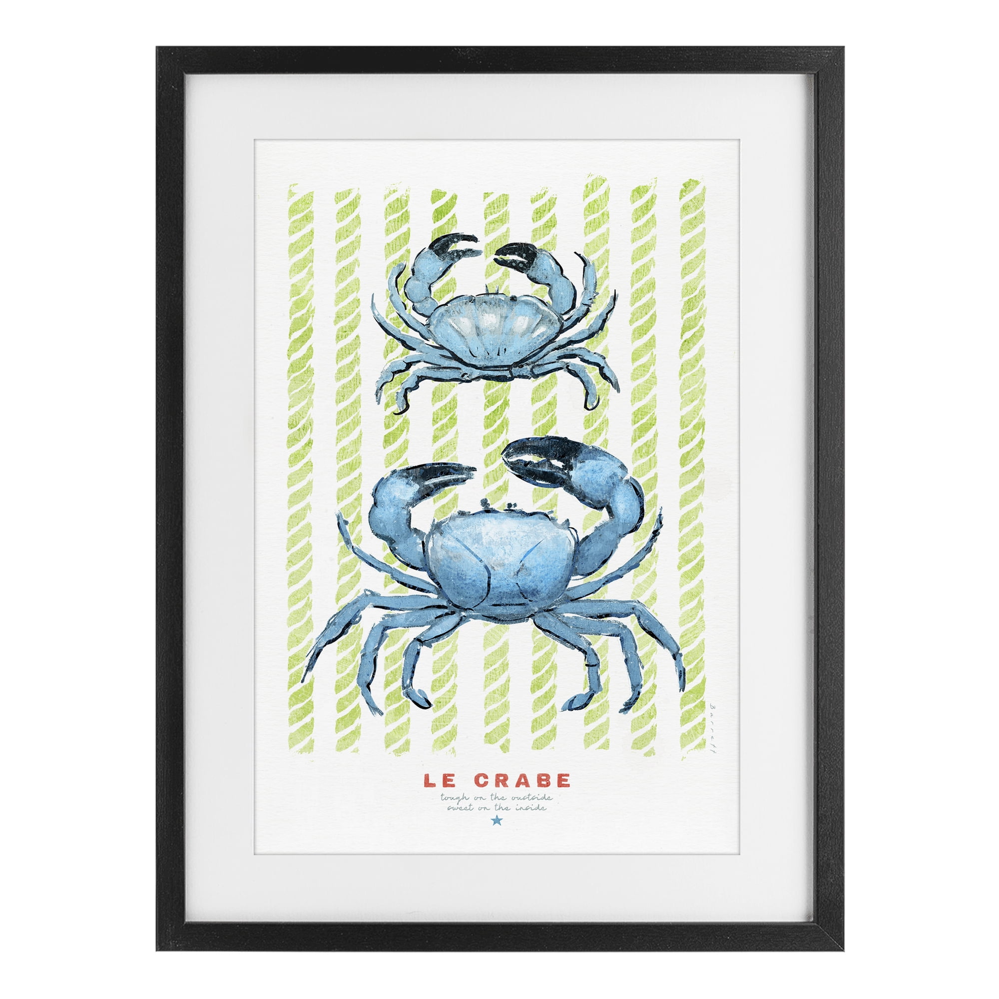 Stupell Industries Modern Bistro Crabs Black Framed Print Under Glass, design by Chad Barrett
