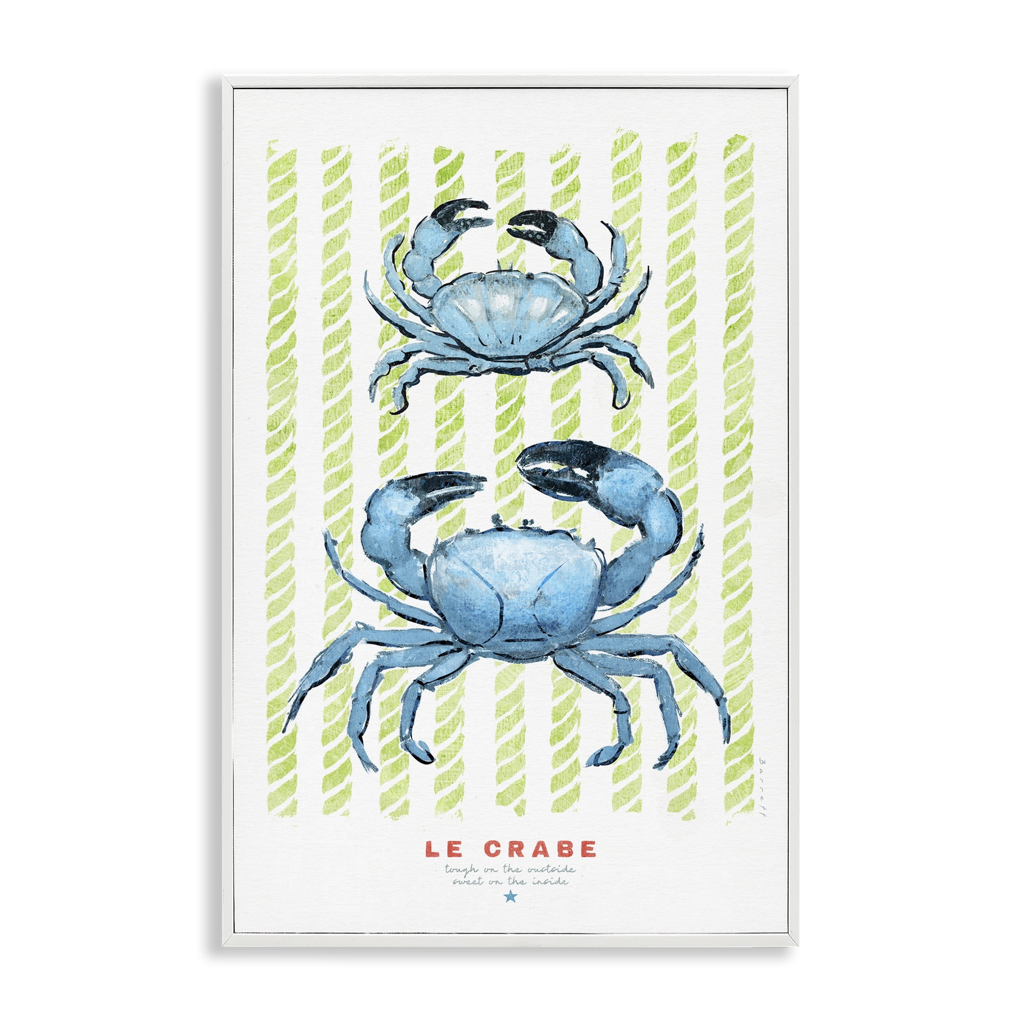 Stupell Industries Modern Bistro Crabs White Framed Giclee Art, design by Chad Barrett