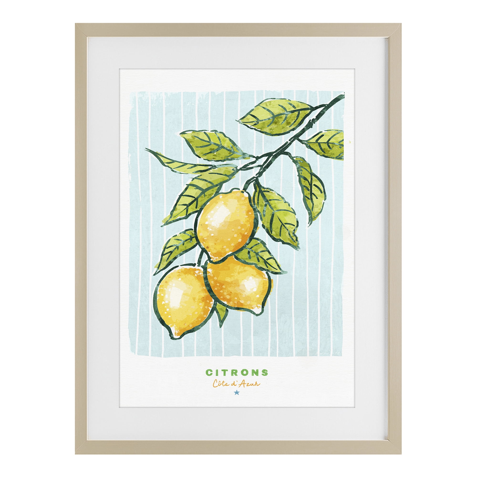 Stupell Industries Modern Bistro Lemons Birch Framed Print Under Glass, design by Chad Barrett